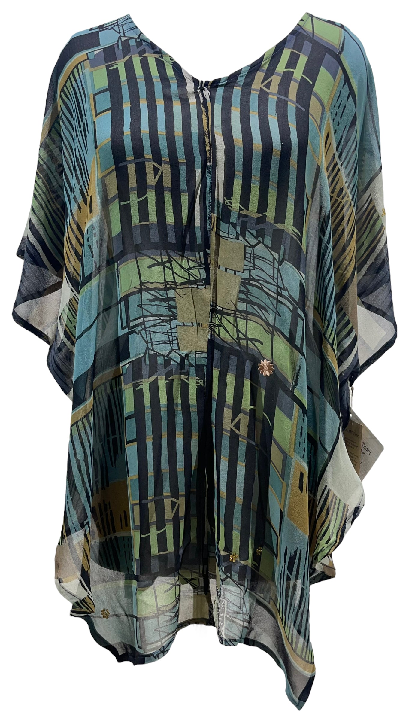 PRG5247 Sheer  Wabi Sabi Pure Silk Waterfall Top