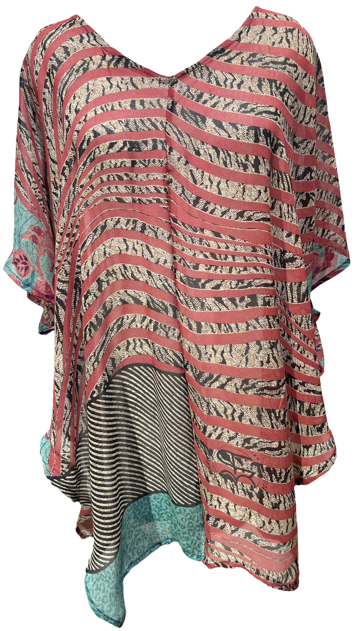 PRG5174 Sheer  Wabi Sabi Pure Silk Waterfall Top