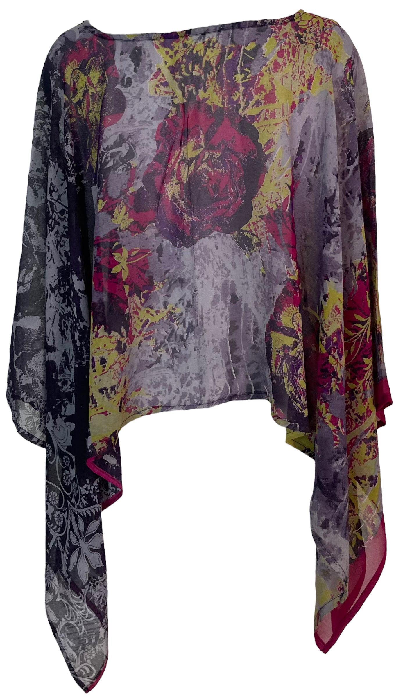 PRG5785 Sheer Avatar Pure Silk Capelet Poncho