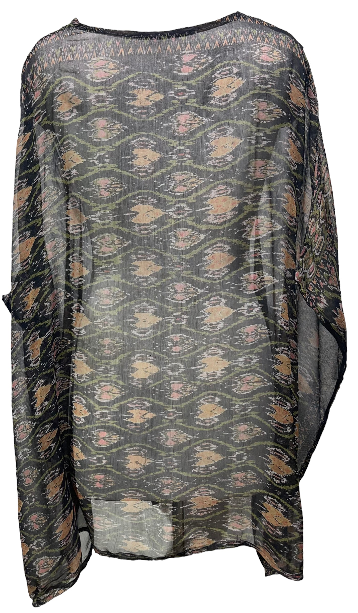 PRG3883 Sheer Avatar Pure Silk Short Kaftan Tunic