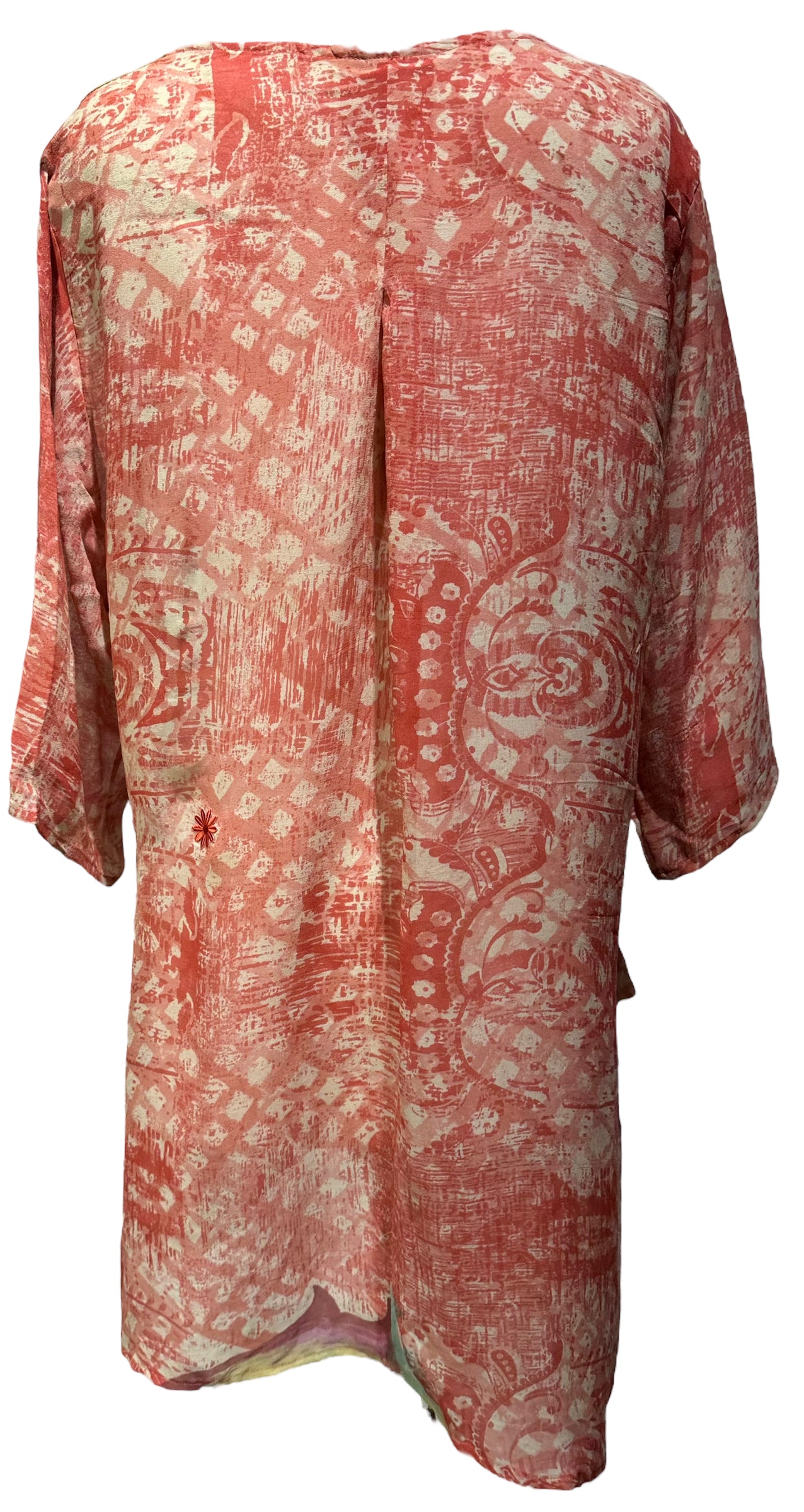 PRG4056 Sheer Avatar Pure Silk Self Pocket Tunic Dress