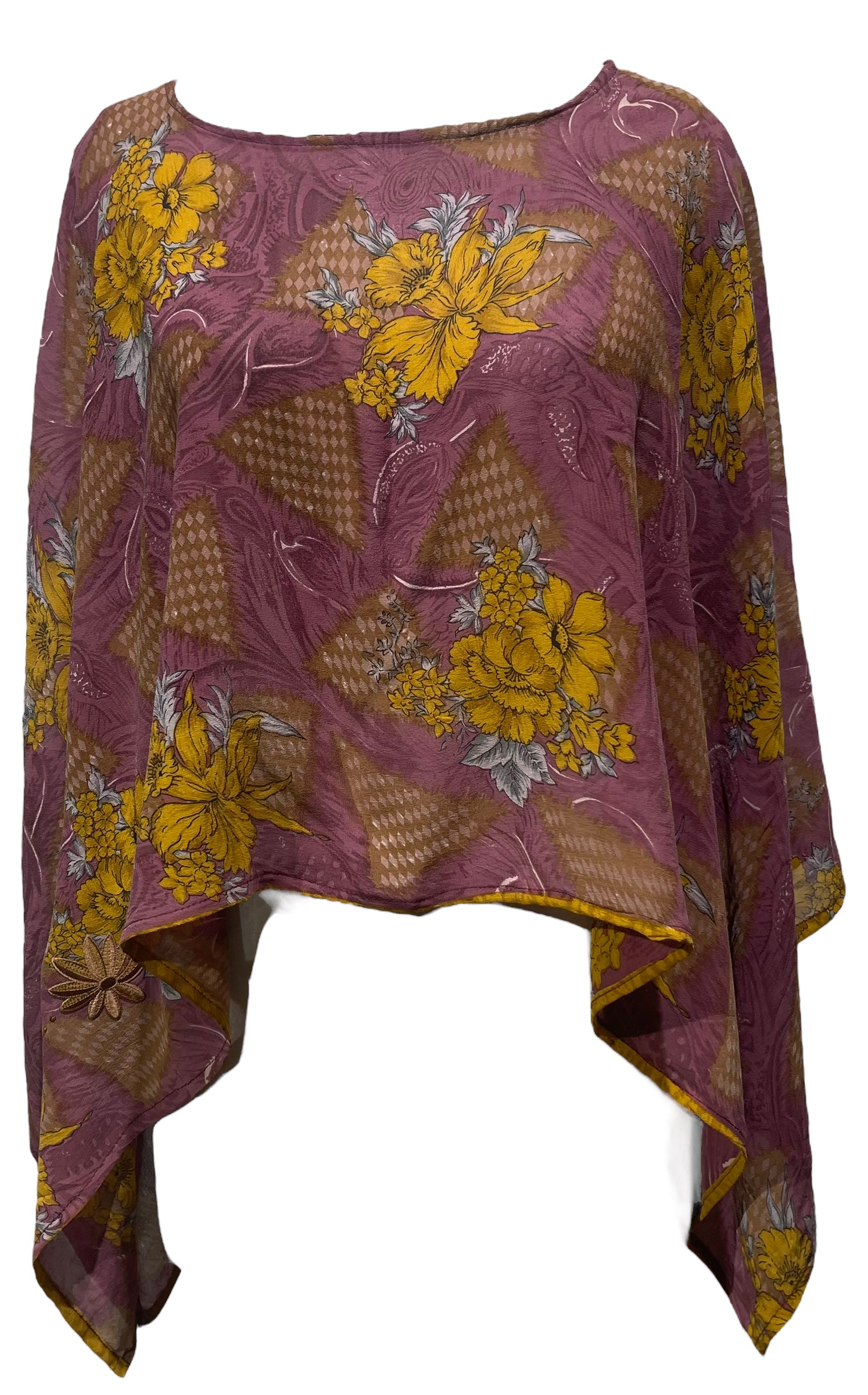 PRG4699 Sheer Avatar Pure Silk Capelet Poncho