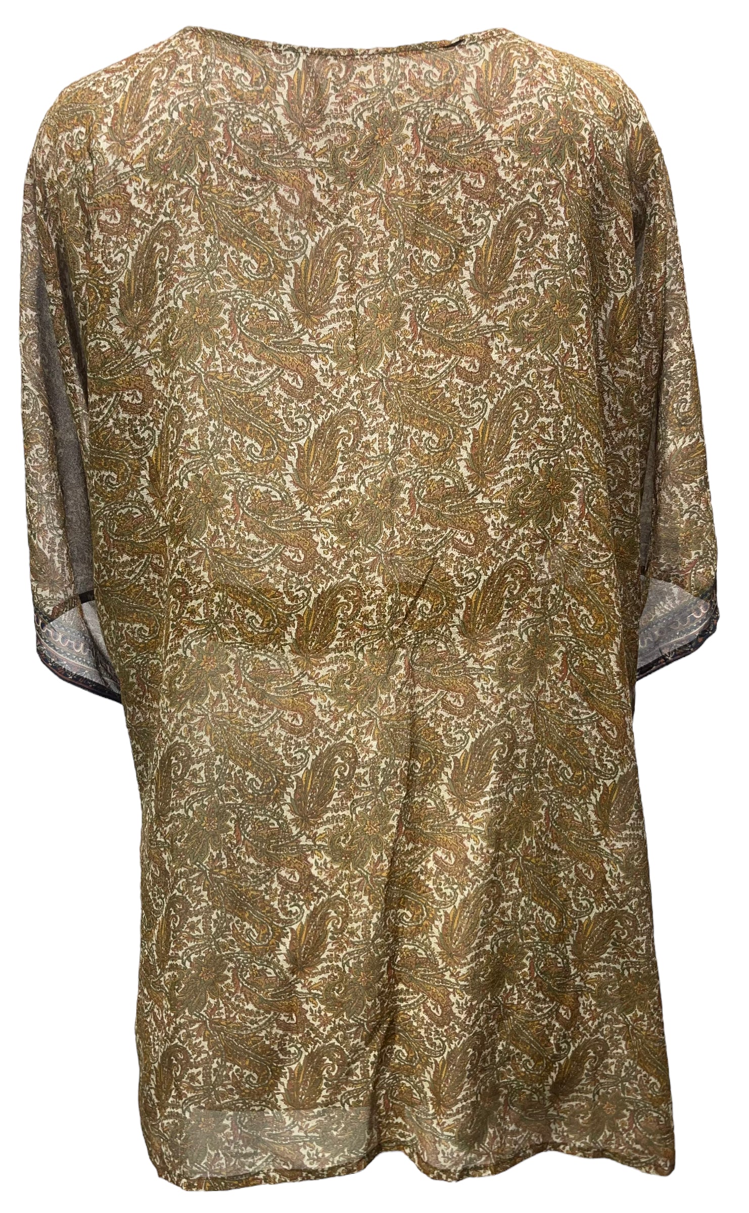 PRG3884 Sheer Nirvana Pure Silk Kimono-Sleeved Jacket with Belt