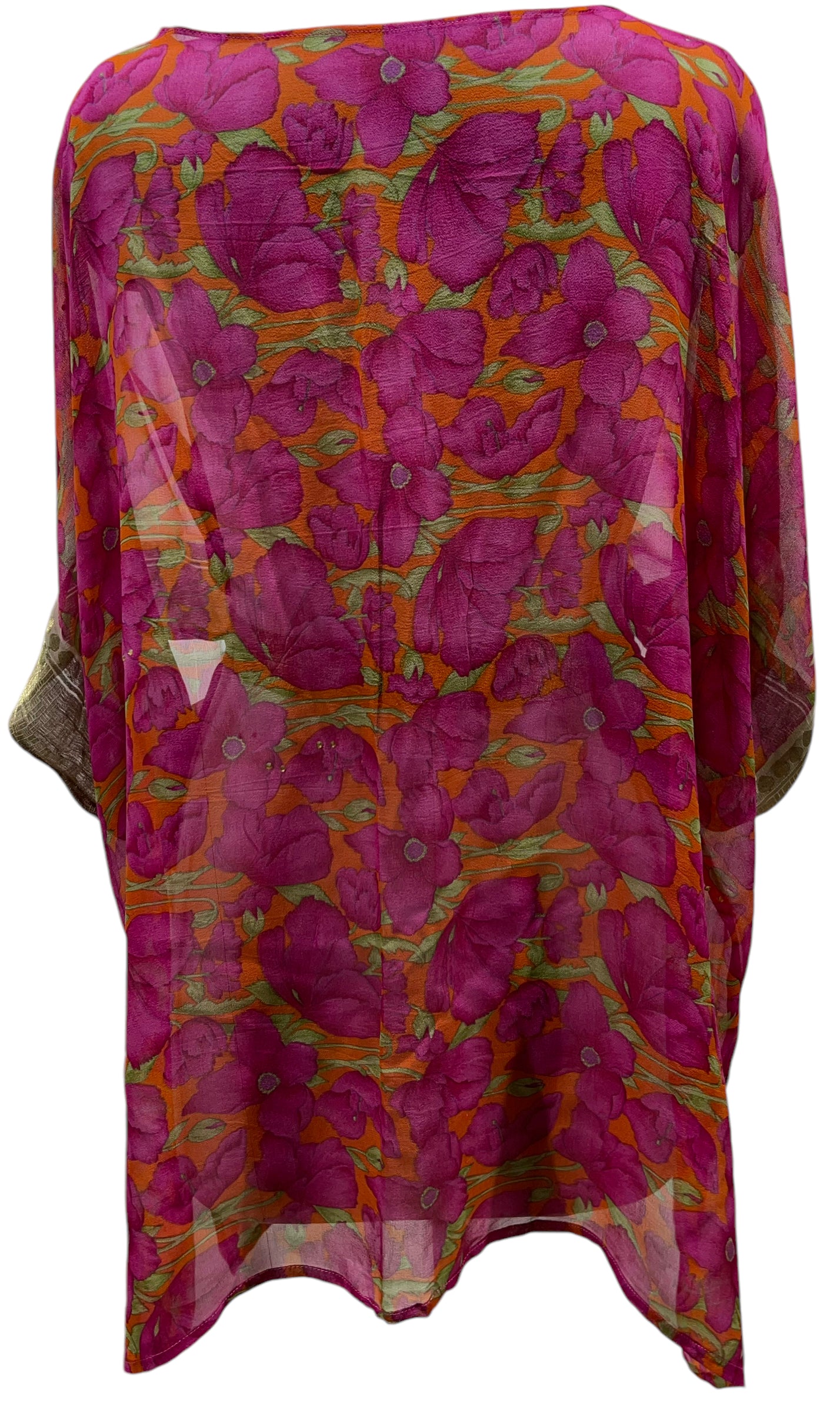 PRG5308 Sheer Avatar Pure Silk Kimono-Sleeved Jacket with Belt