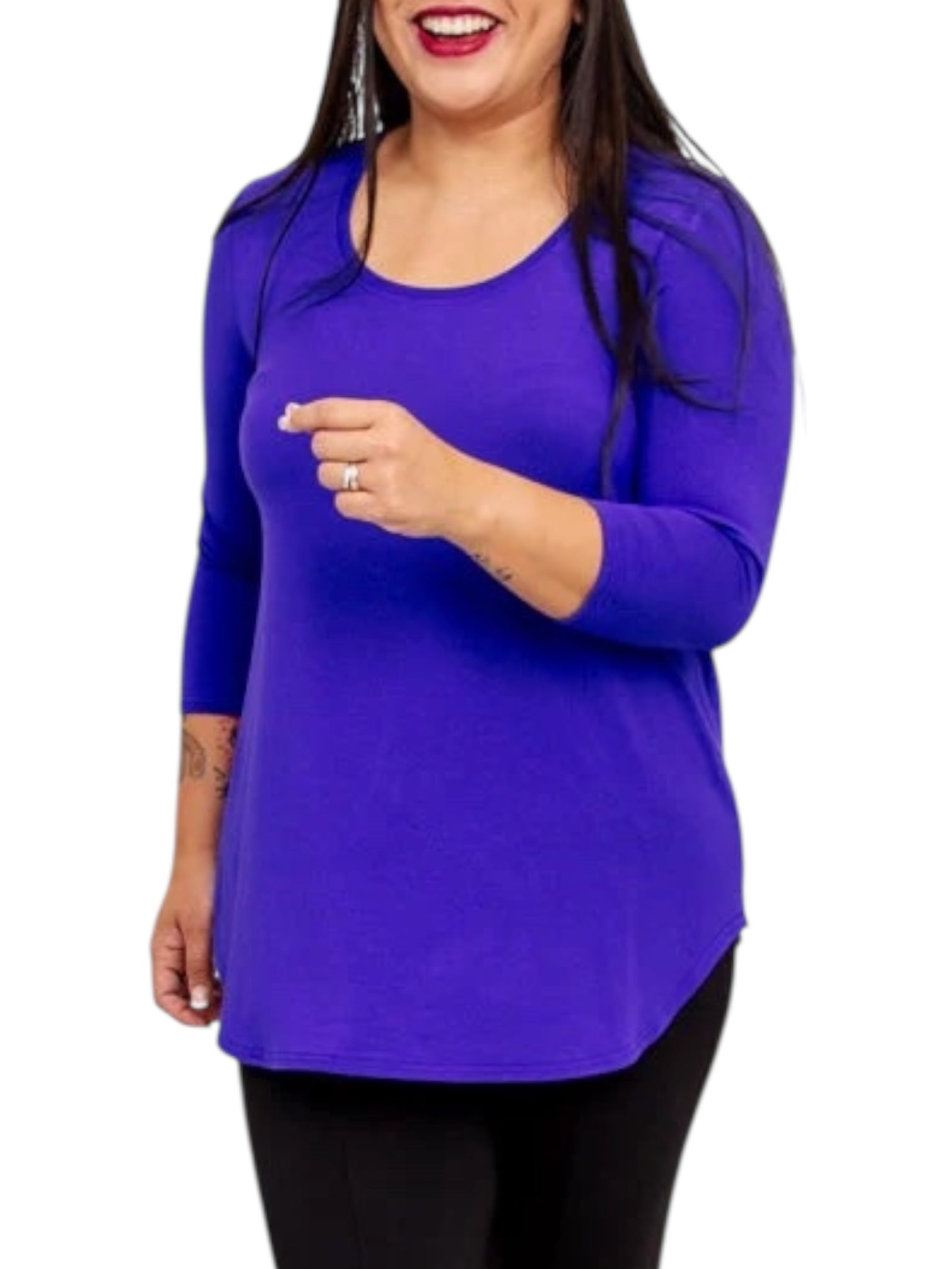 Jazz 3/4 Sleeve Violet Bamboo Top