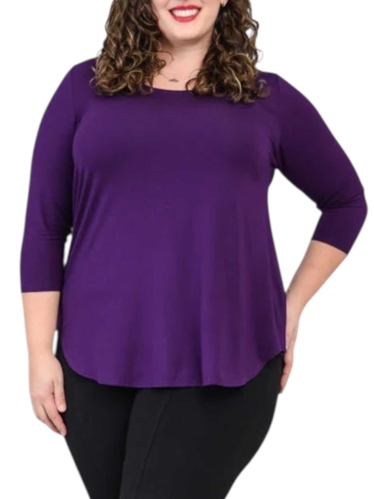 Jazz 3/4 Sleeve Purple Bamboo Top