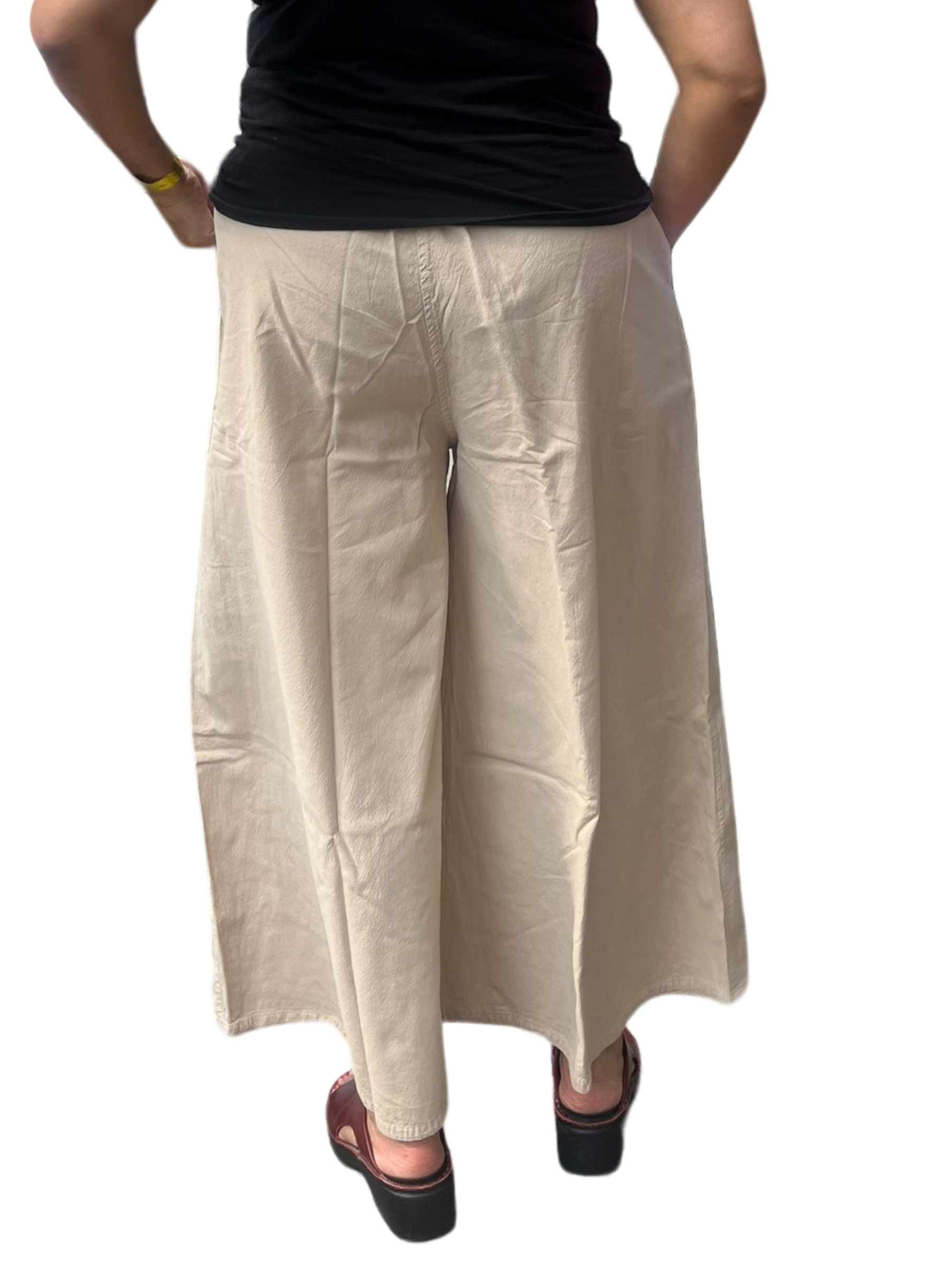 Oatmeal Cotton Palazzo Pants