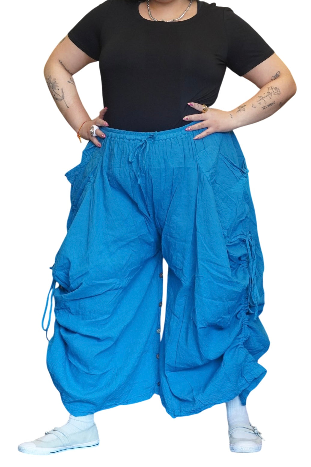 Demoiselle Blue Cotton Voile Tashi Versatile Pants/Skirt