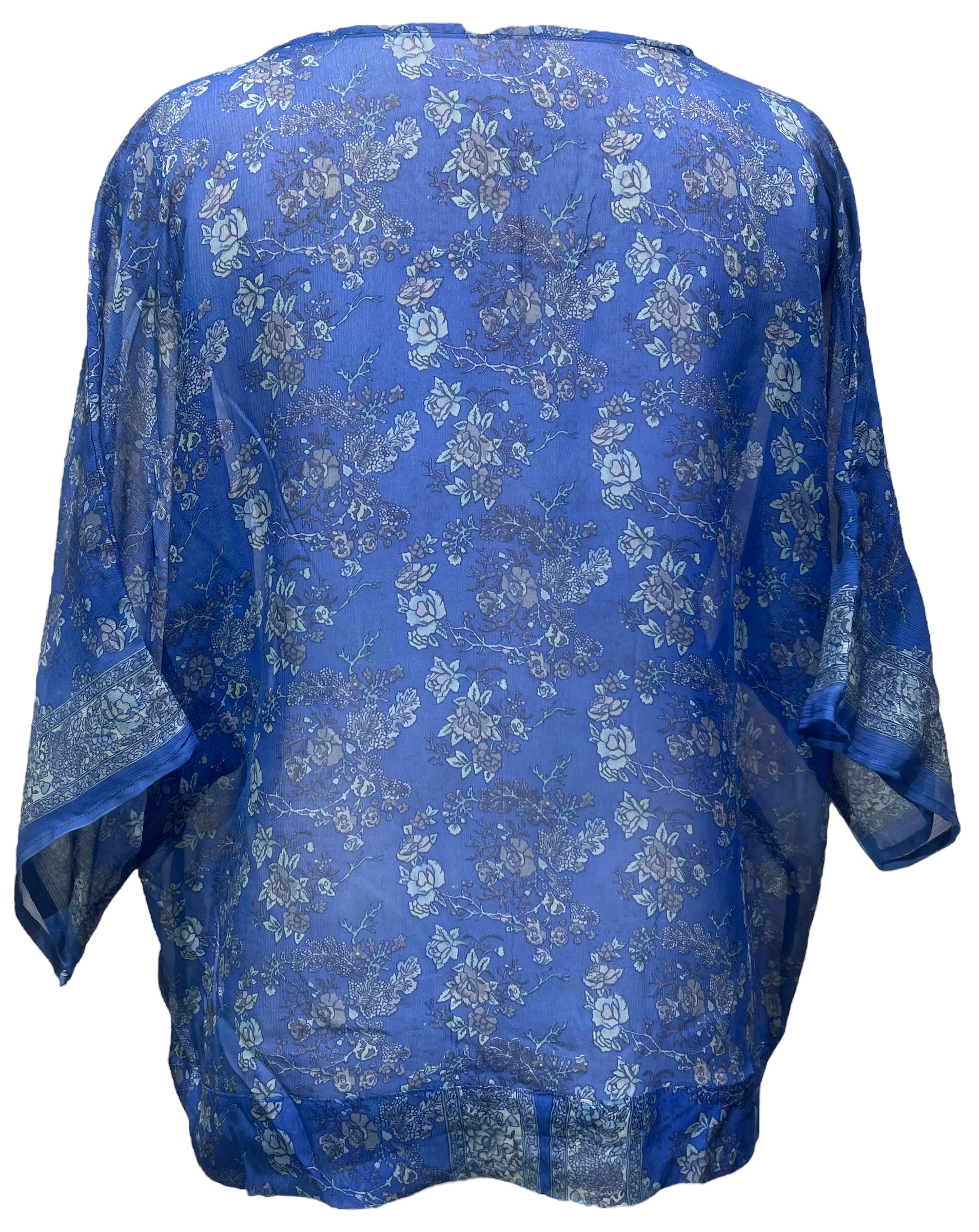 PRG3087 Sheer Avatar Pure Silk Front Tie Top