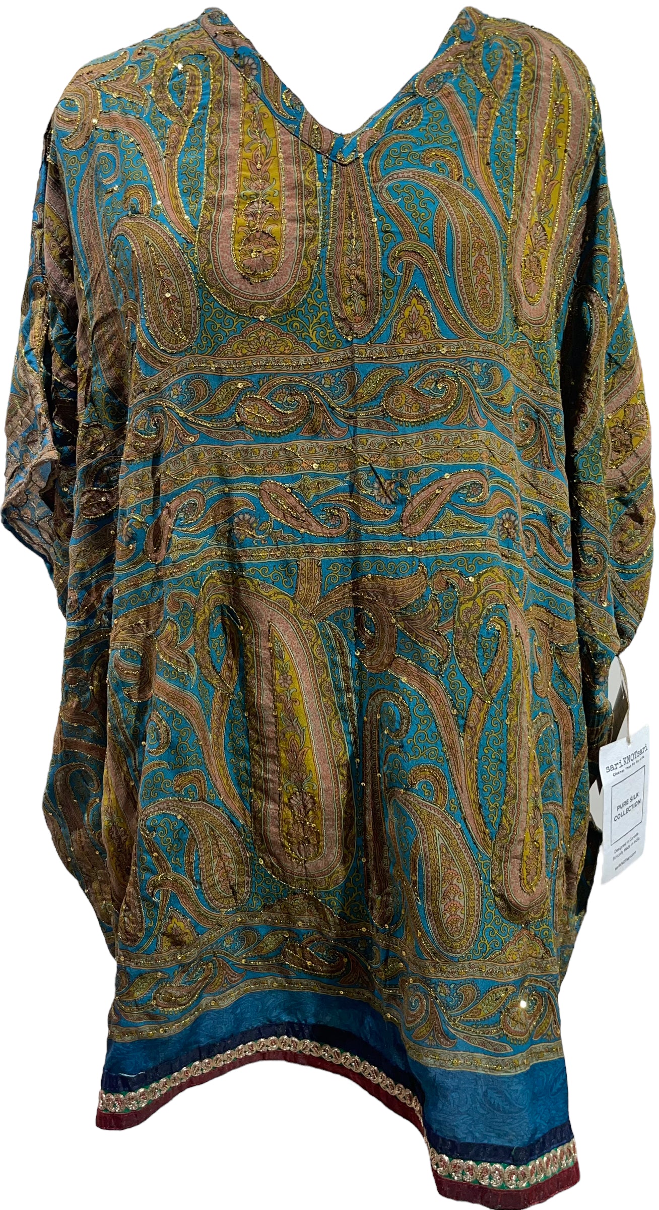 PRC5659 Wabi Sabi Pure Silk Short Kaftan Tunic