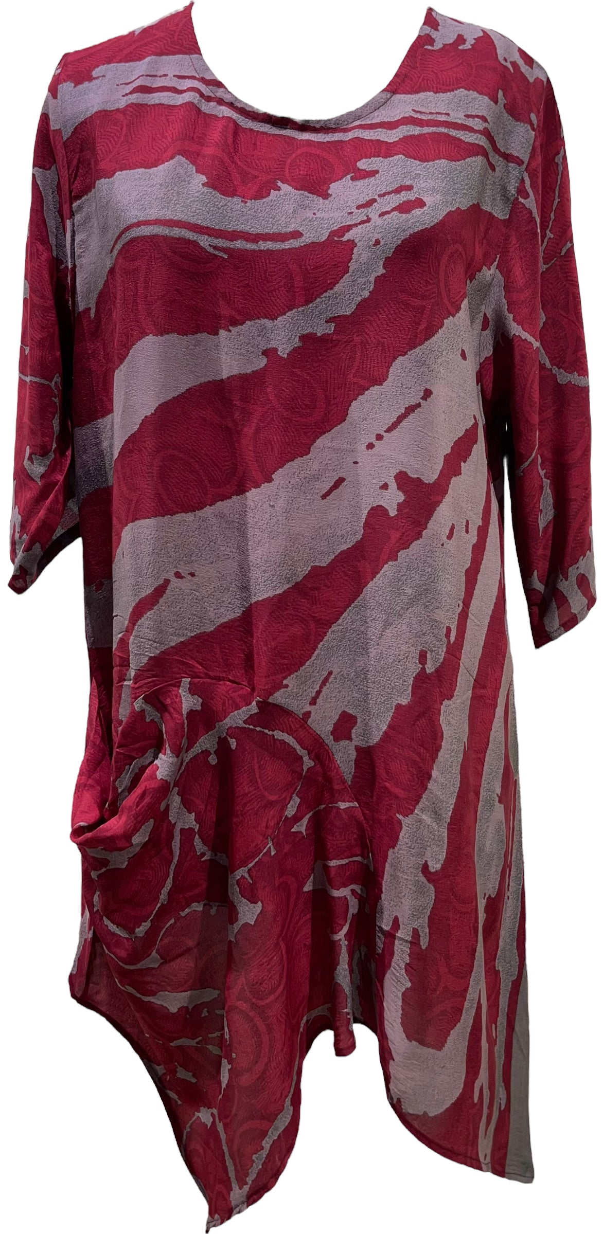 PRC5493 Wabi Sabi Pure Silk Self Pocket Tunic Dress