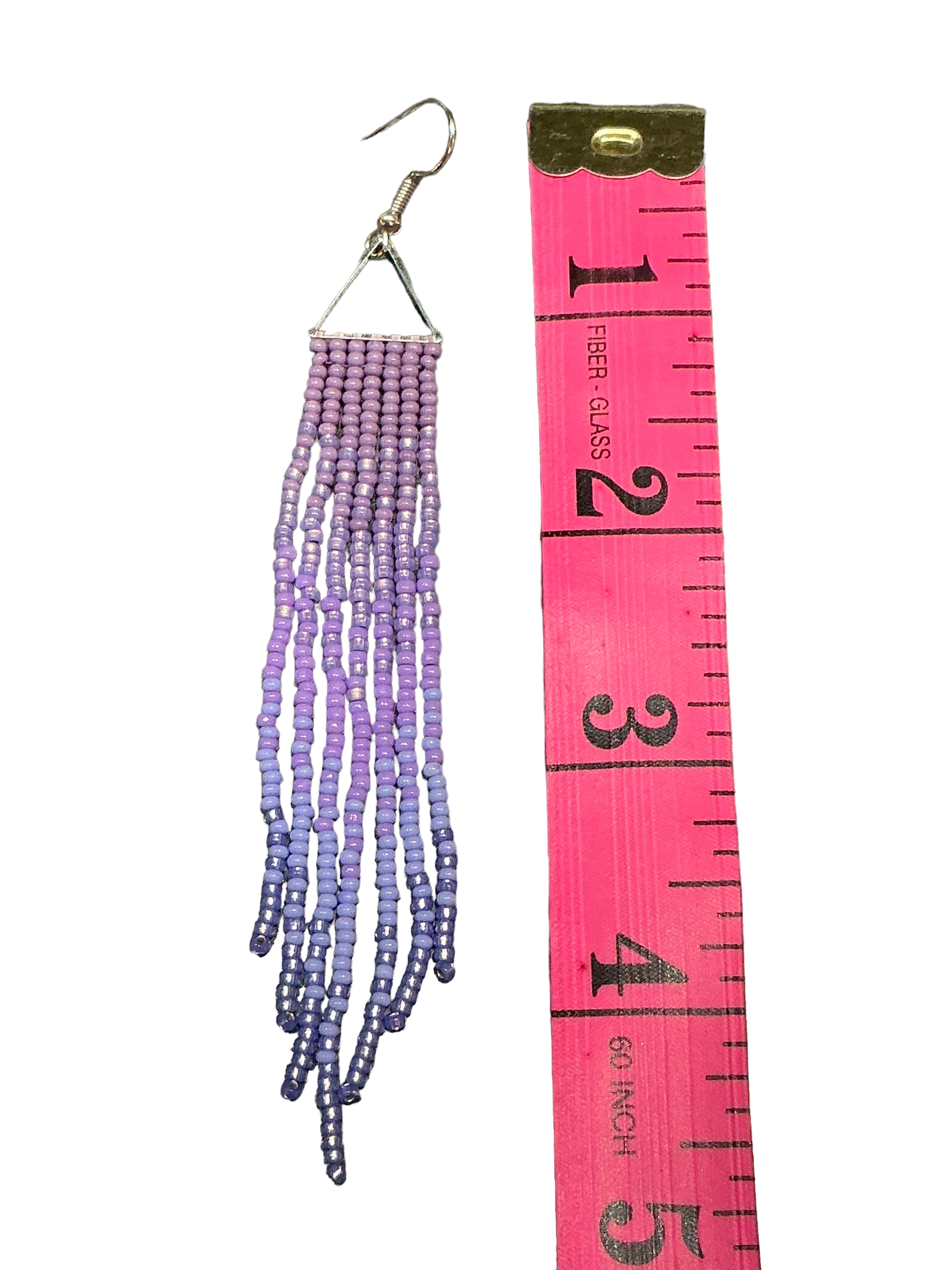 Violet Mini Triangle Fringe Earrings