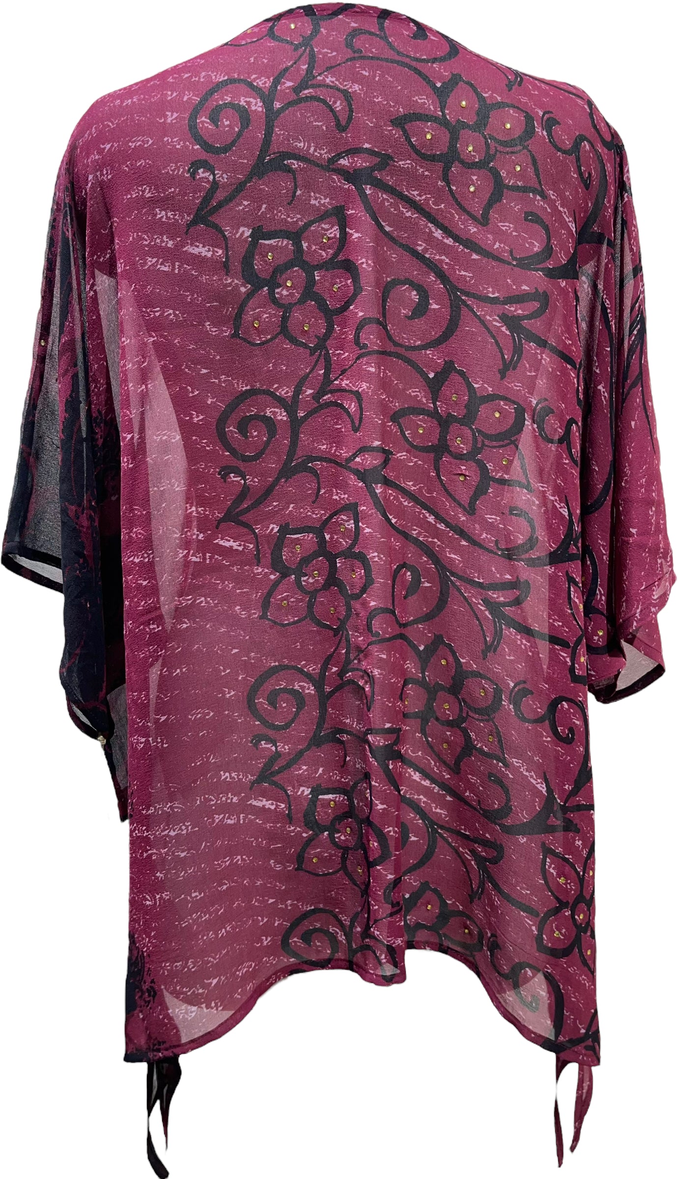 PRG4302 Sheer Avatar Pure Silk Long Tunic with Side Ties