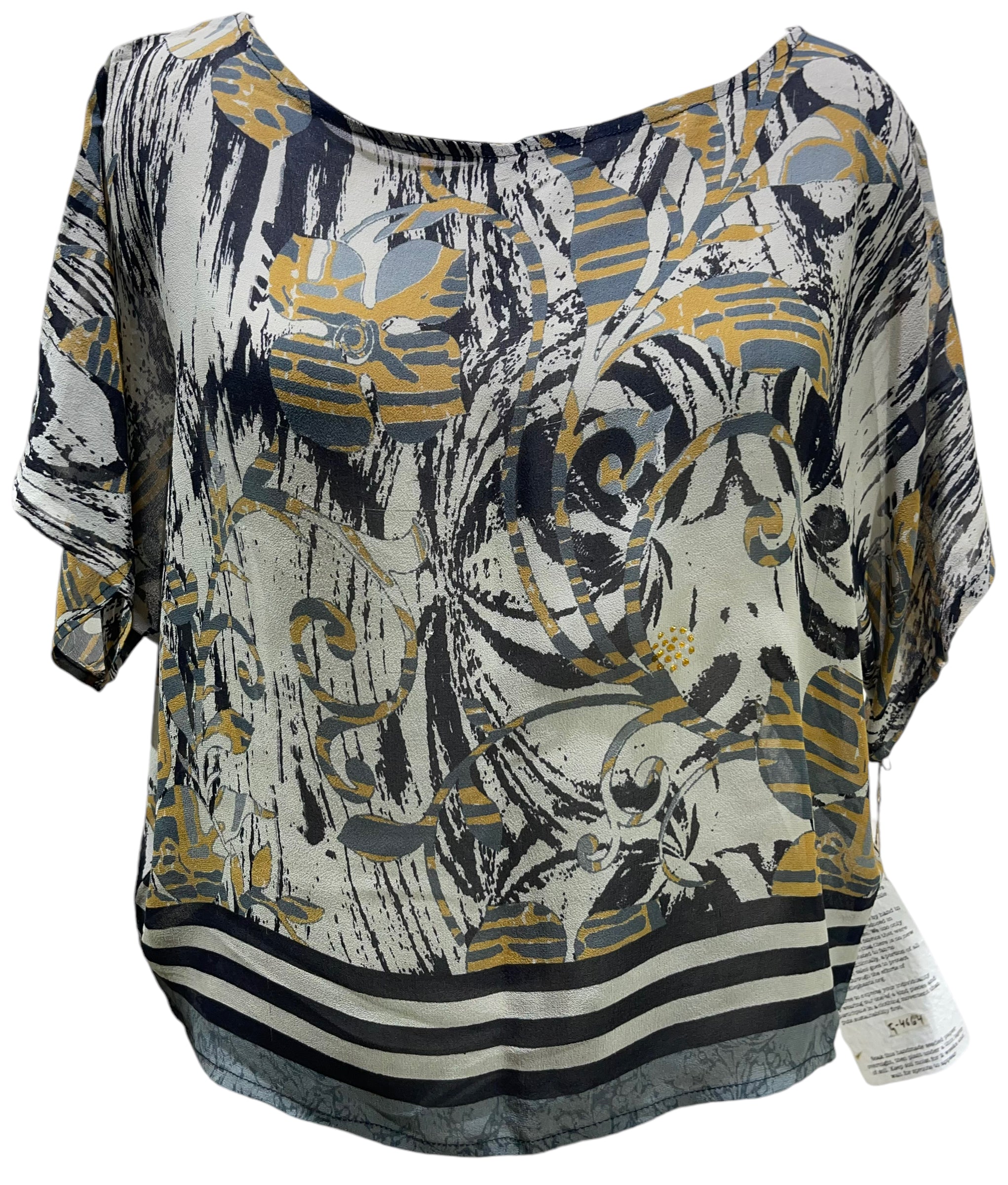 PRG4664 Sheer Wabi Sabi Pure Silk Boxy Top