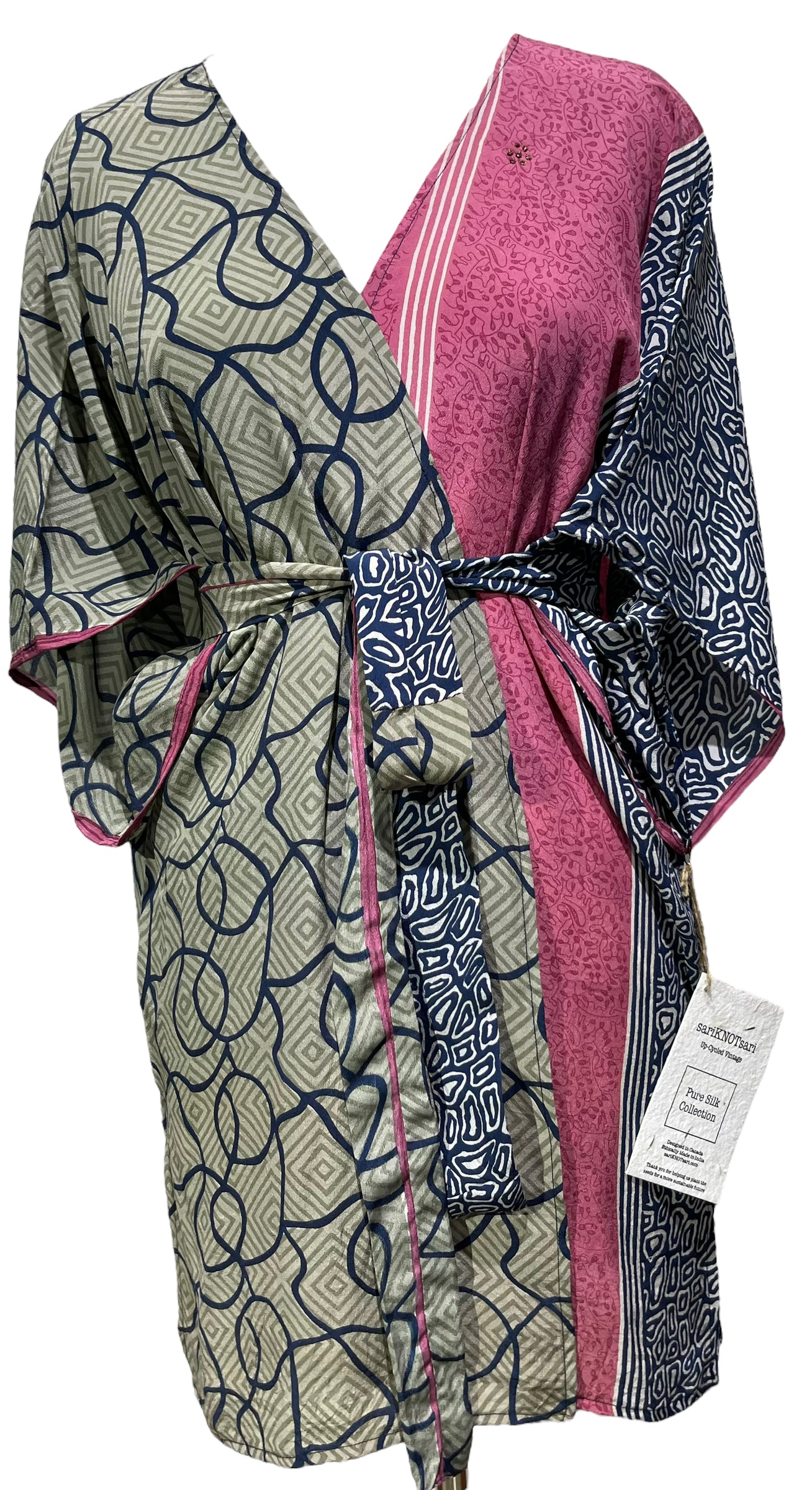PRC3692 Avatar Pure Silk Kimono-Sleeved Jacket with Belt