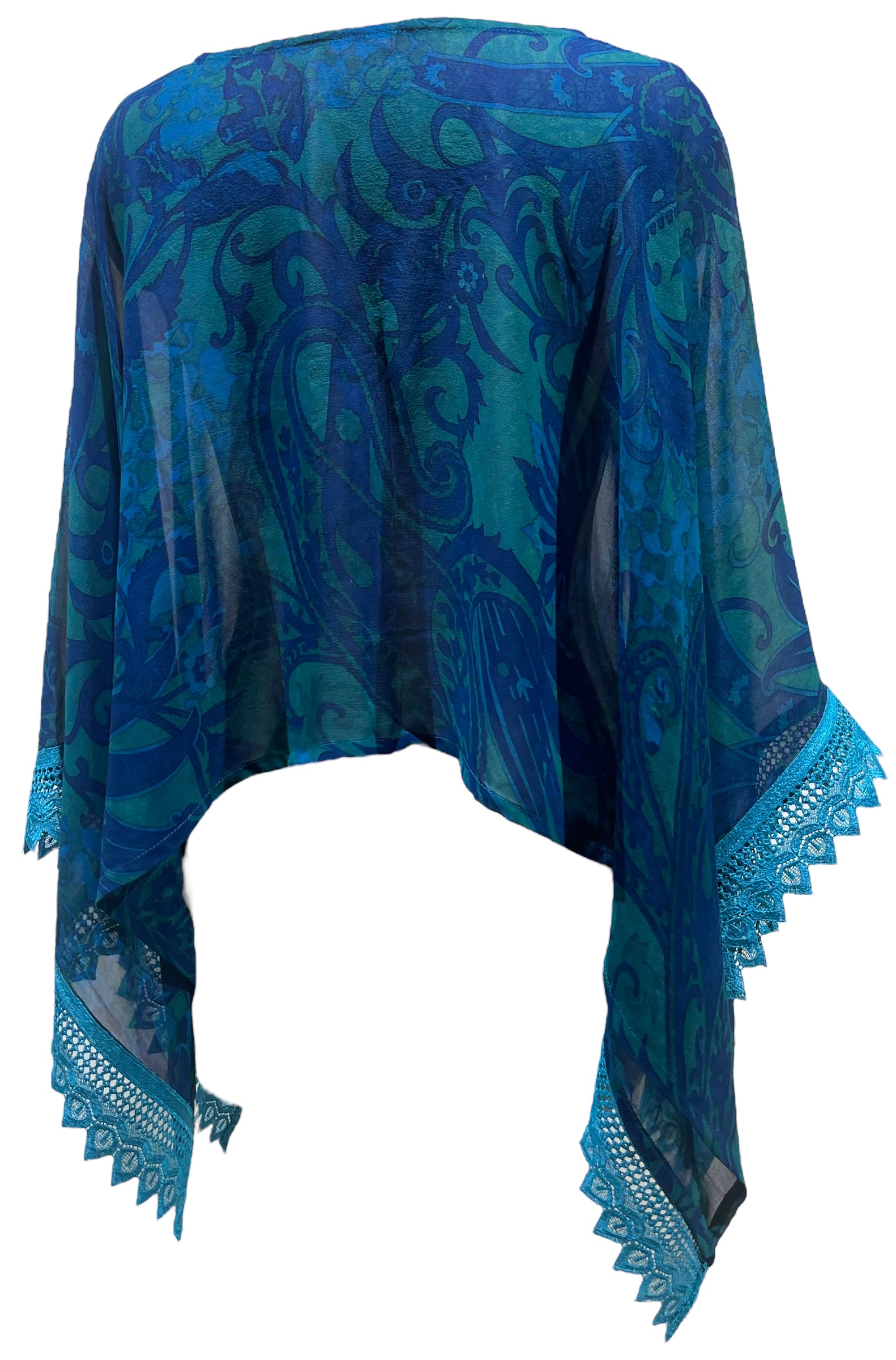 PRG5567 Sheer Avatar Pure Silk Capelet Poncho