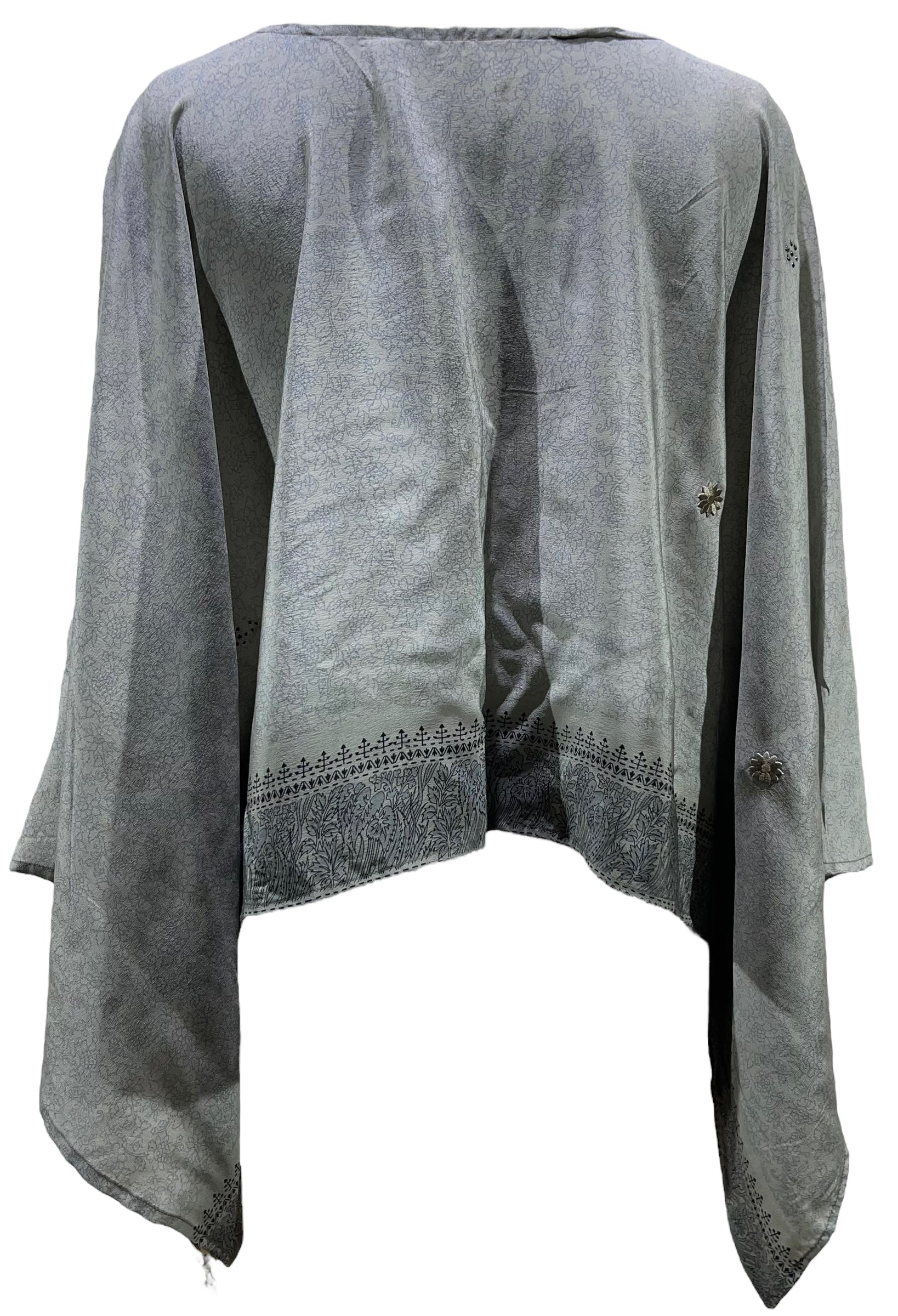 PRC5535 Avatar Pure Silk Kimono-Sleeved Top