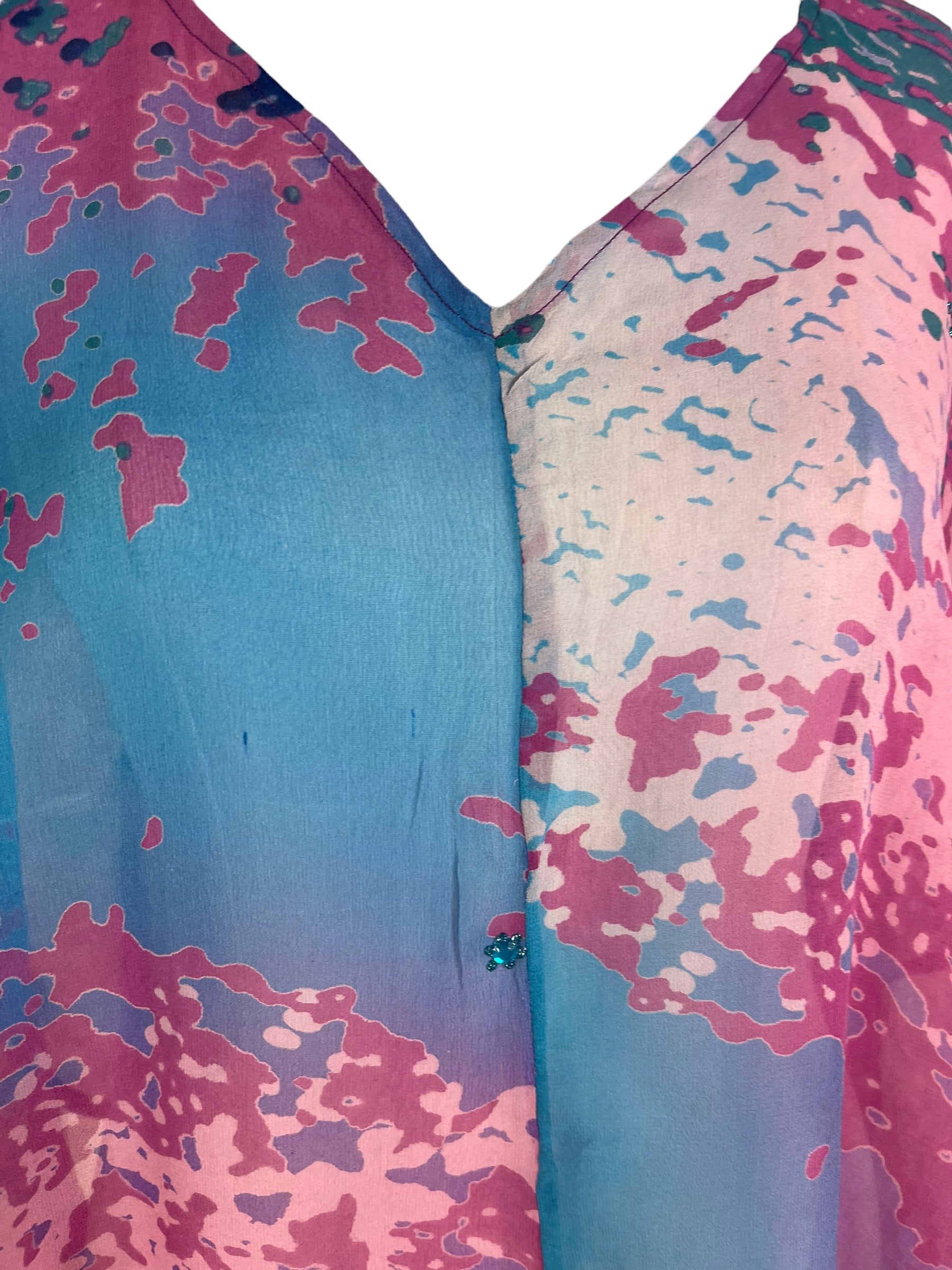 LADY LUCK PRG6509 Sheer Avatar Pure Silk Waterfall Top