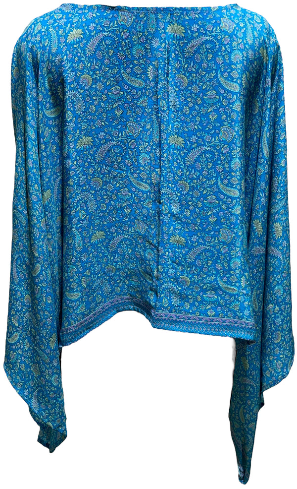 PRC3306 Avatar Pure Silk Kimono-Sleeved Top