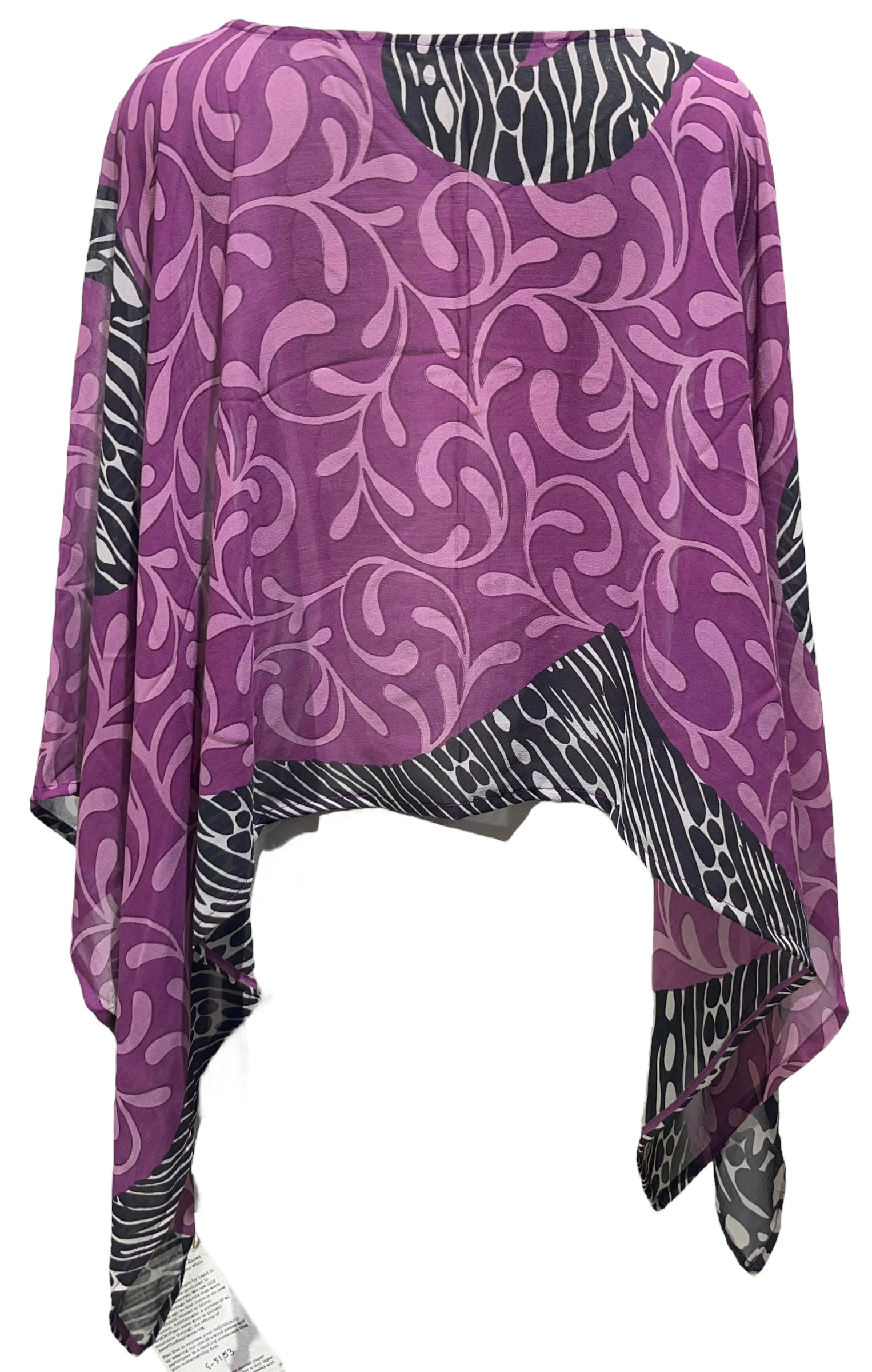 PRG5153 Sheer Avatar Pure Silk Capelet Poncho