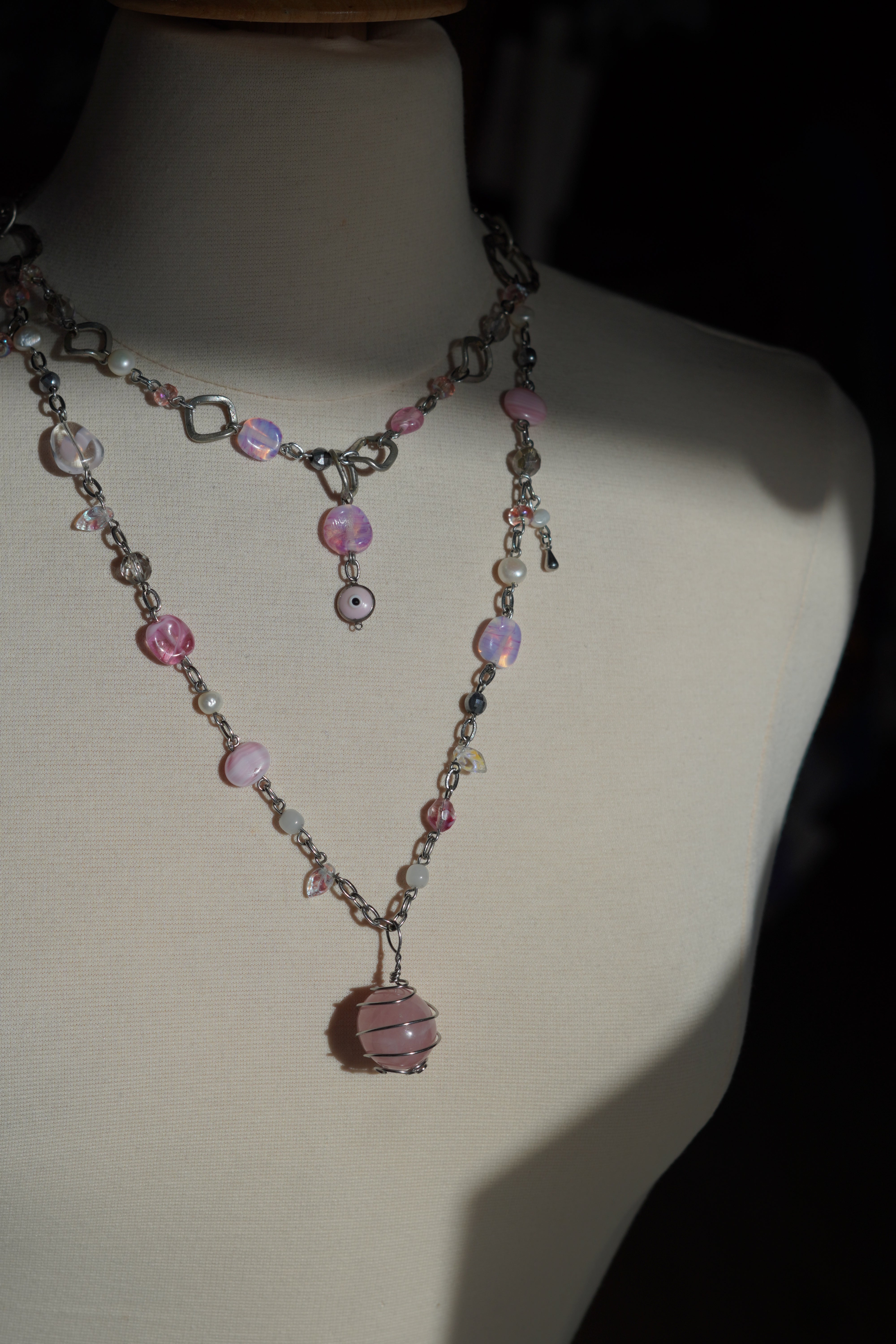 Blushing Rose Upcycled Necklace