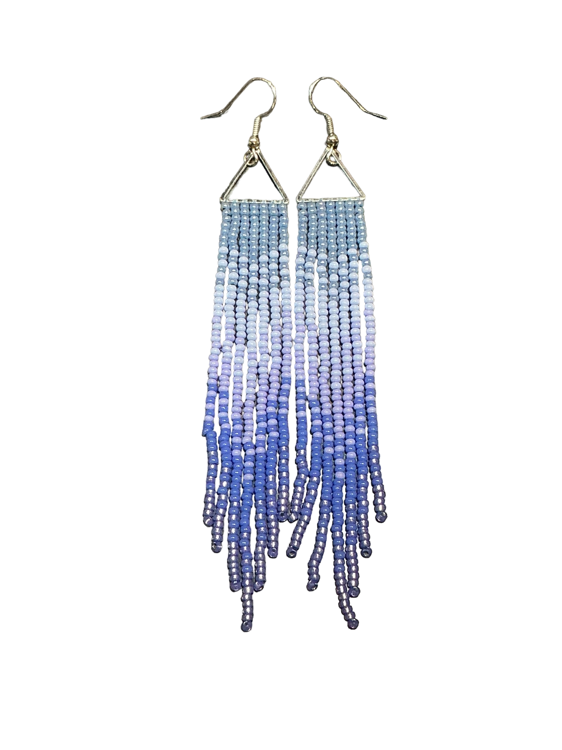 Periwinkle Mini Triangle Fringe Earrings