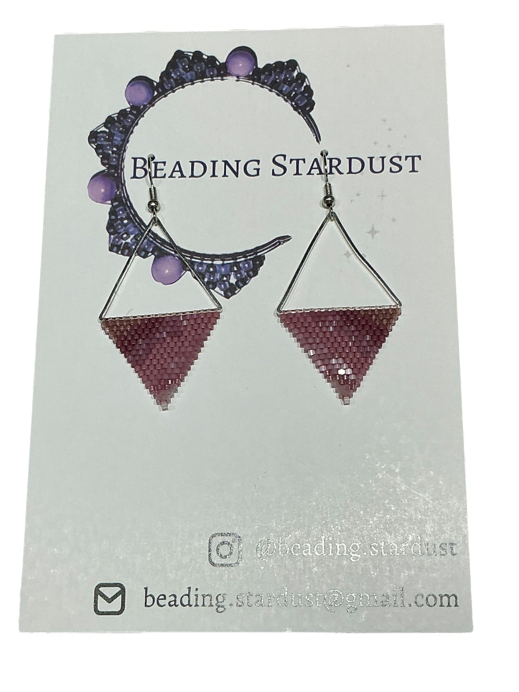 Rose Geode Triangle Earrings