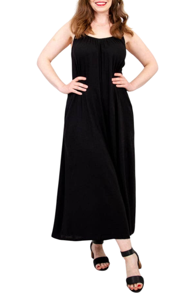 Joanna Linen Bamboo Jumpsuit in Black