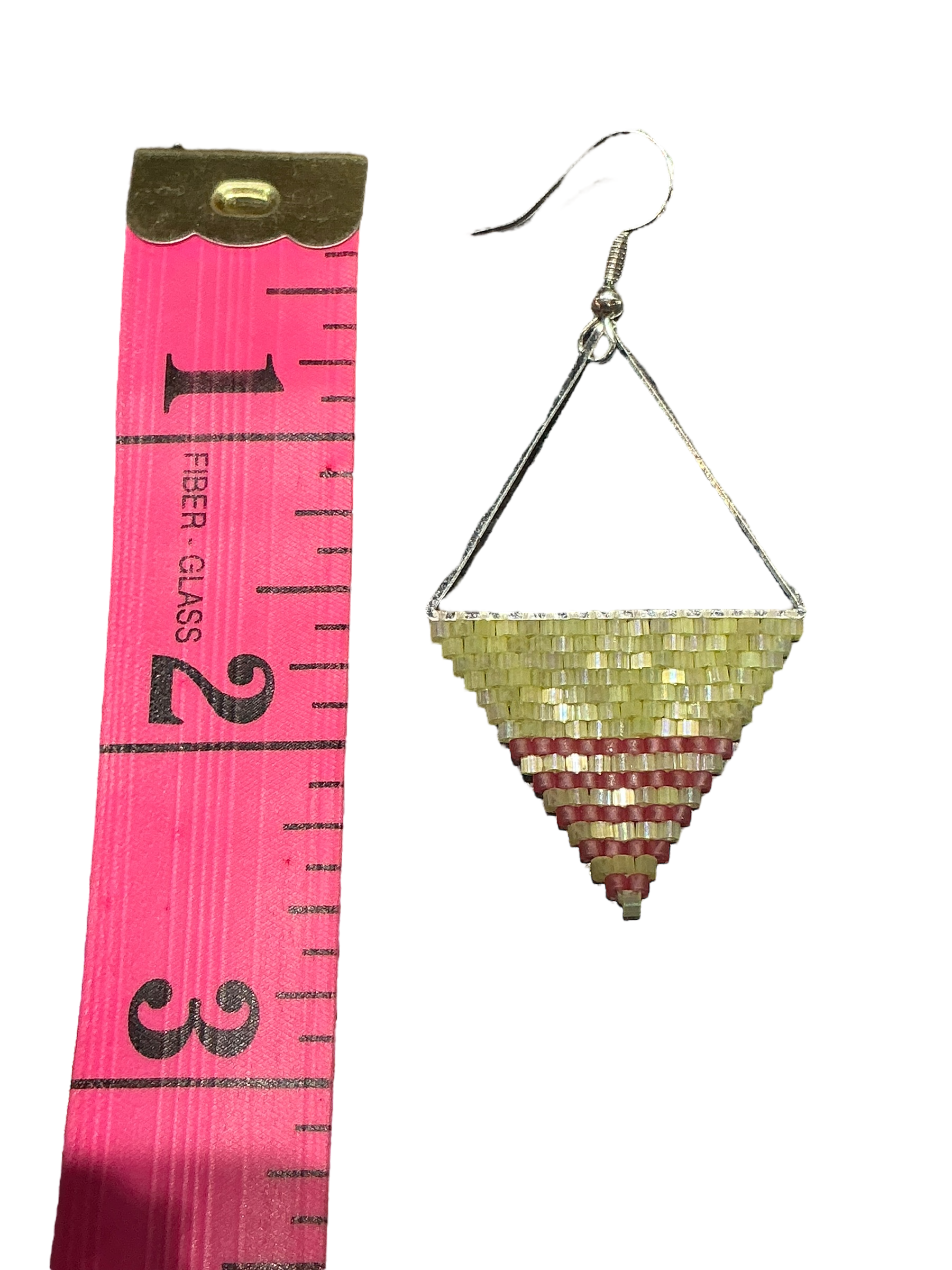 Pink Lemonade Striped Triangle Earrings