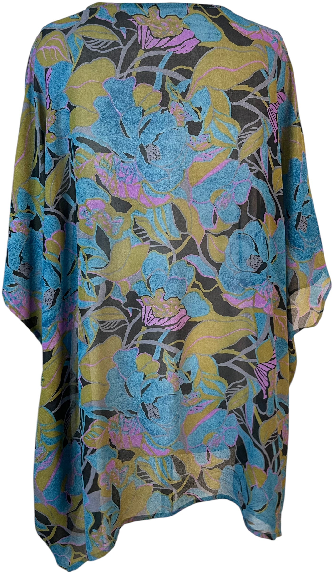 PRG5786 Sheer Avatar Pure Silk Short Kaftan Tunic