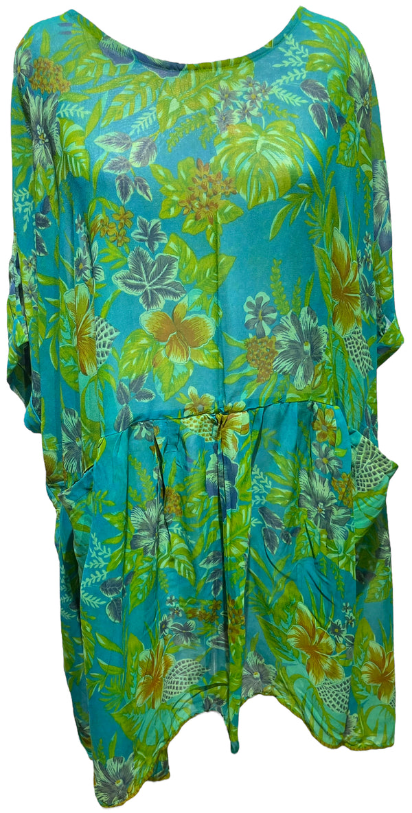 PRG3609 Sheer Avatar Pure Silk Boxy Babydoll Dress