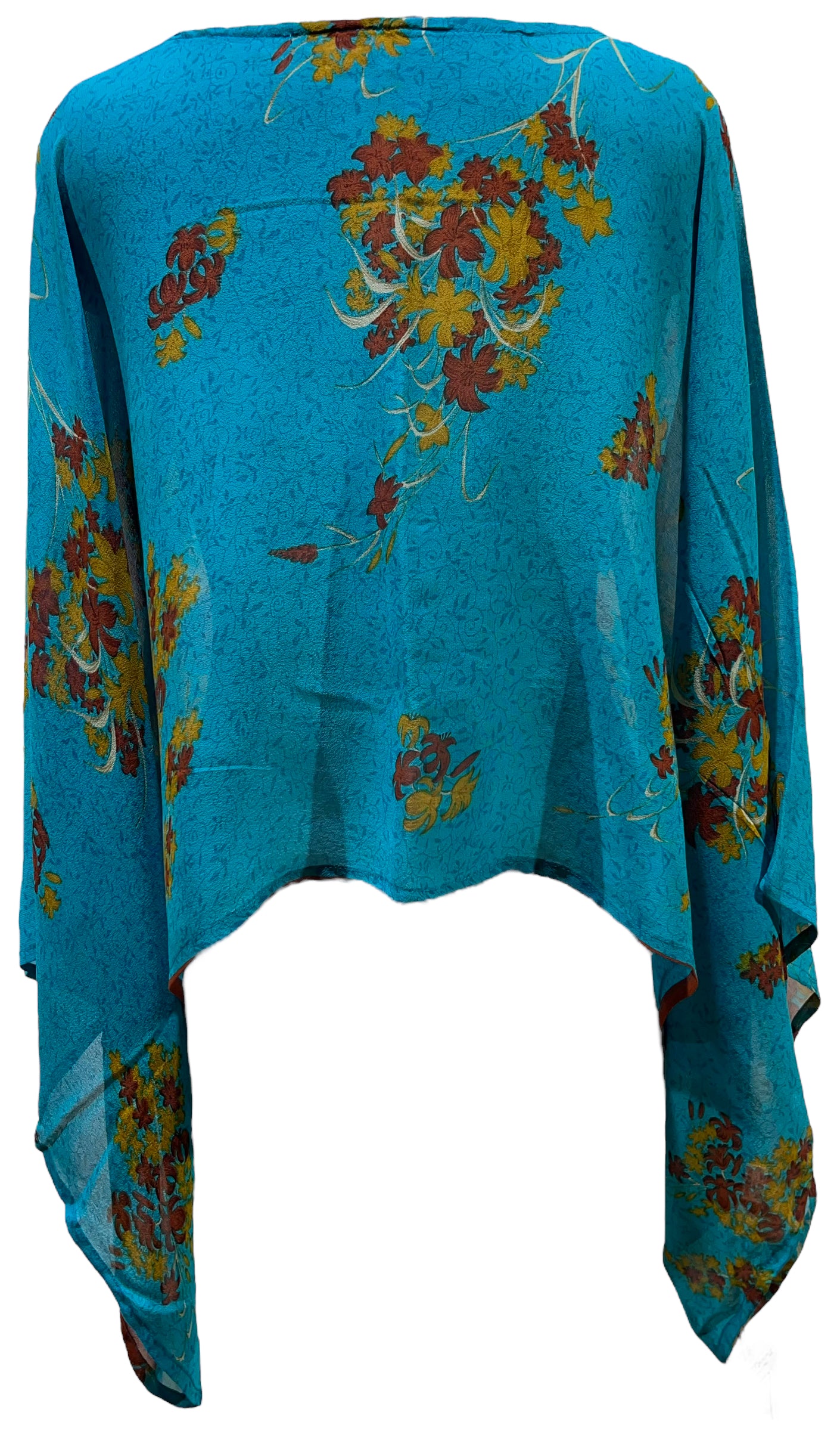 PRG4941 Sheer Avatar Pure Silk Kimono-Sleeved Top