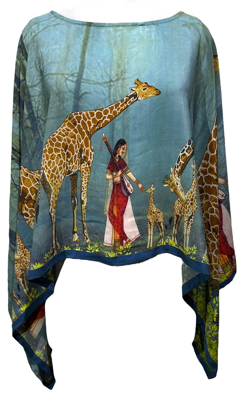PRC3355 Avatar Pure Silk Capelet Poncho