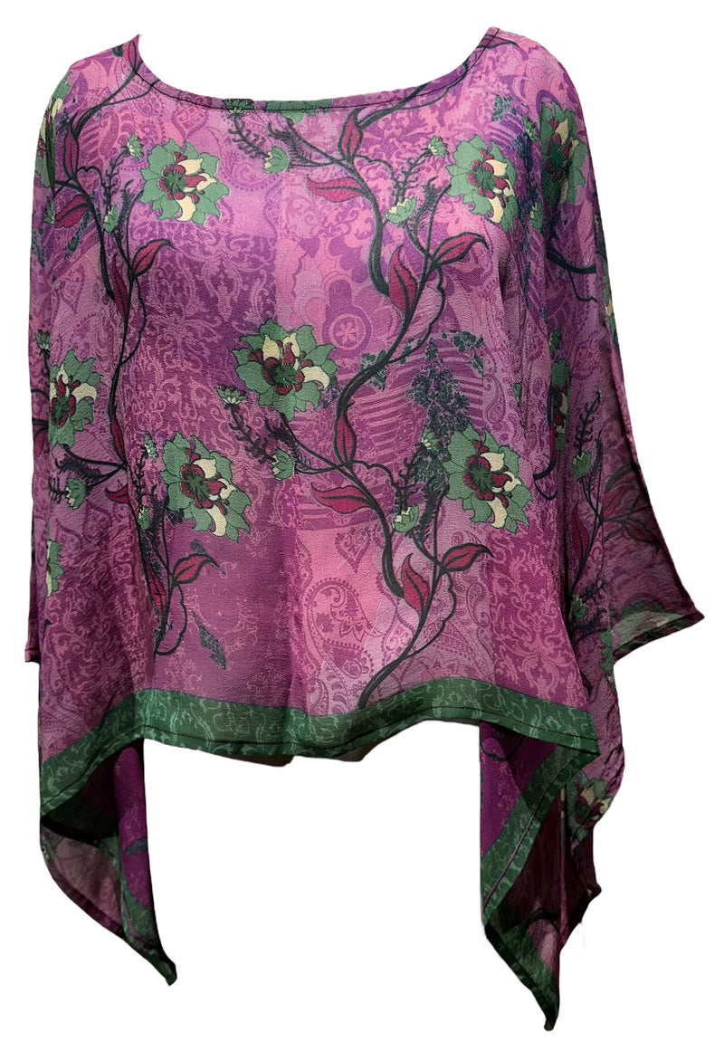 PRG4032 Sheer Avatar Pure Silk Capelet Poncho