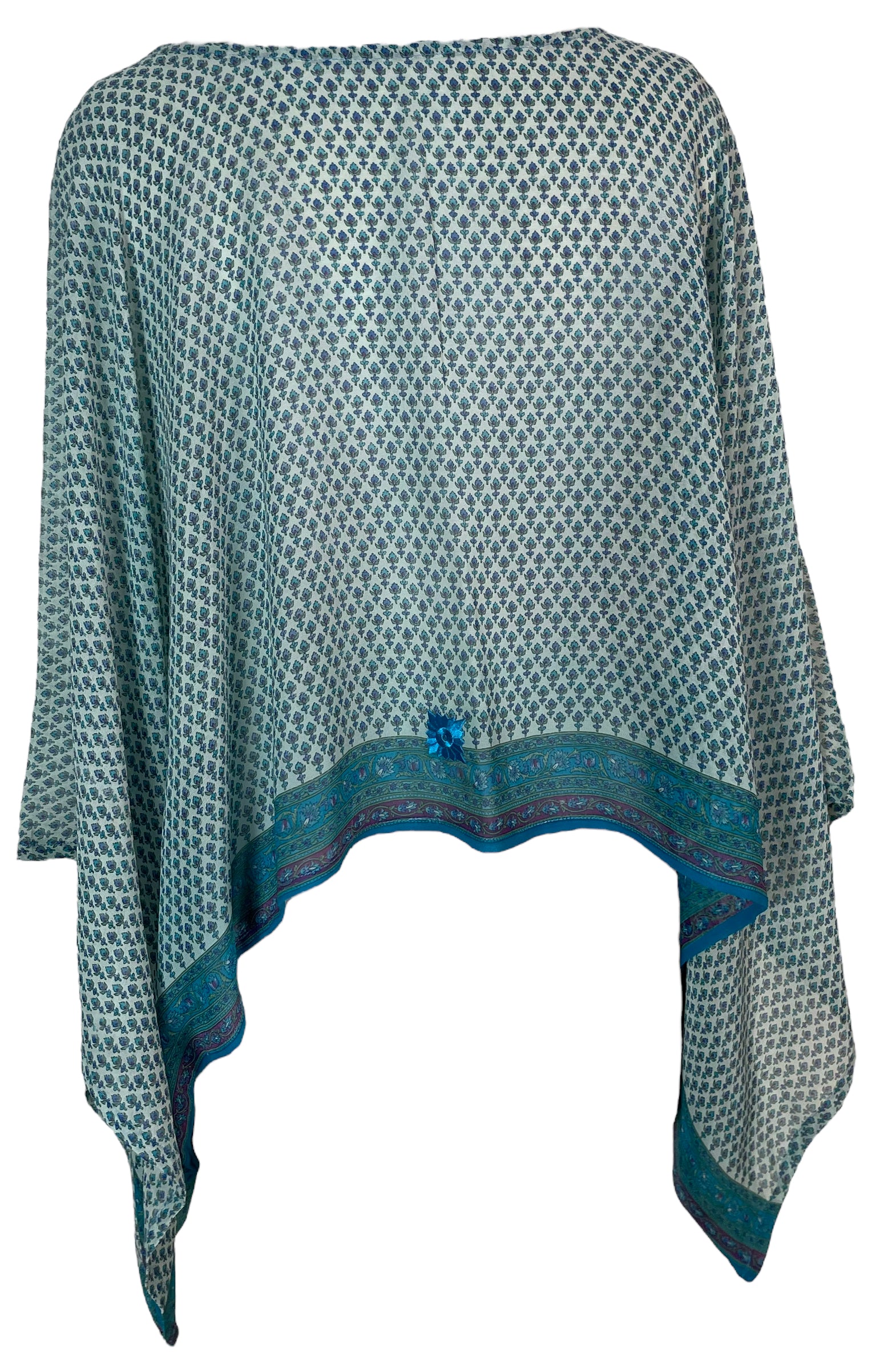 PRG5794 Sheer Avatar Pure Silk Kimono-Sleeved Top