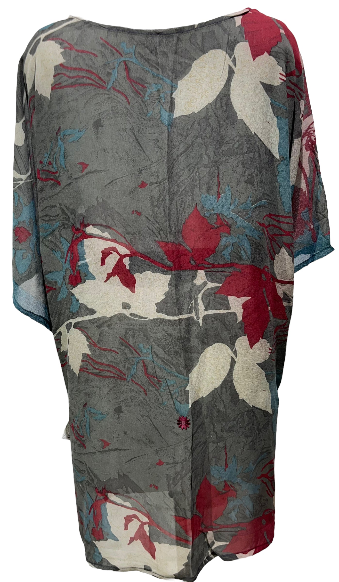 PRG3585 Sheer Avatar Pure Silk Kimono-Sleeved Jacket with Belt