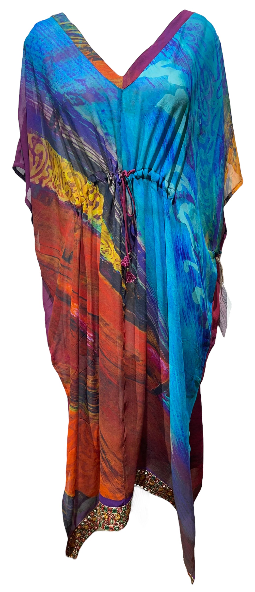 PRG4808 Sheer Avatar Pure Silk Maxi Kaftan