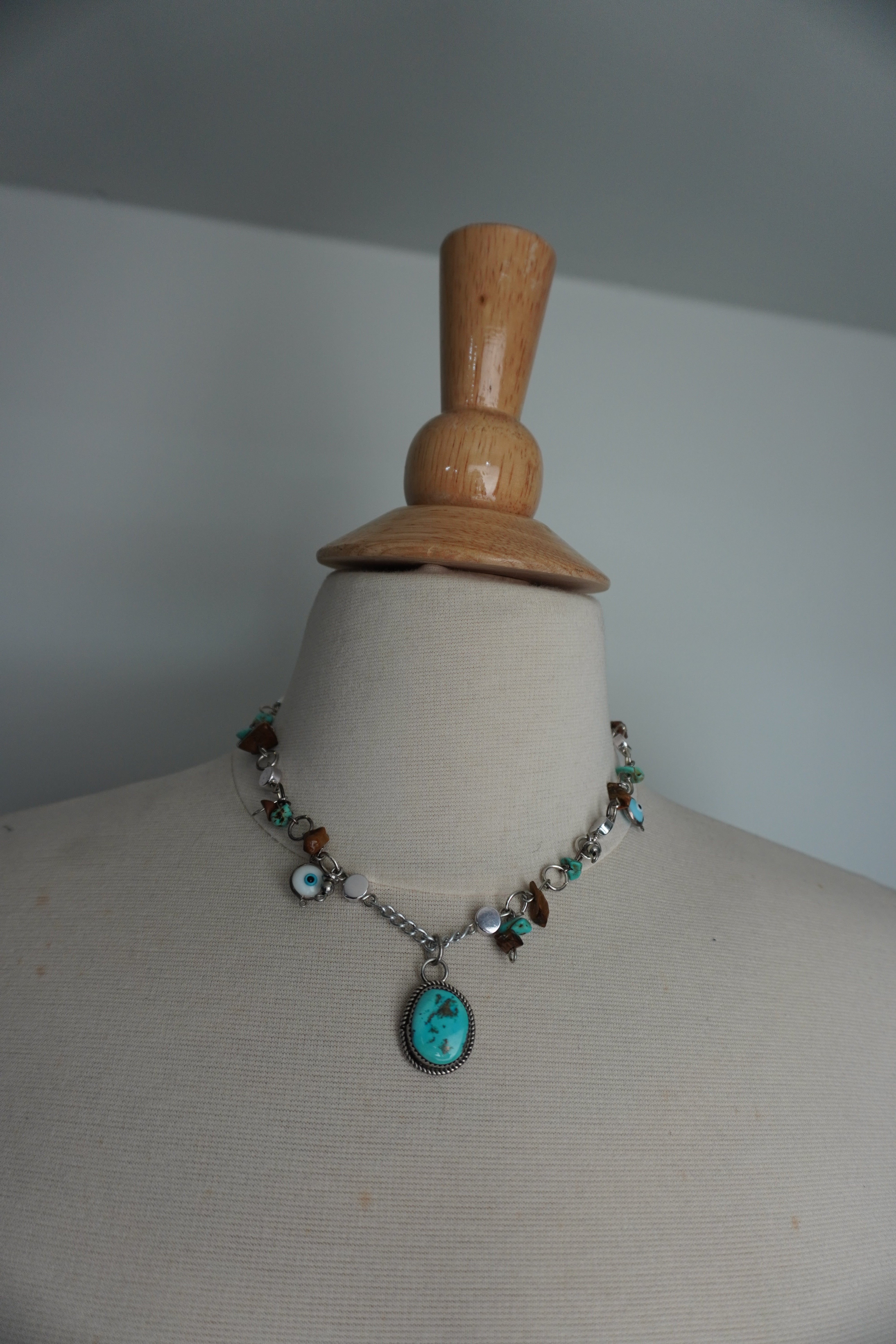 Eye Love Turquoise Upcycled Necklace