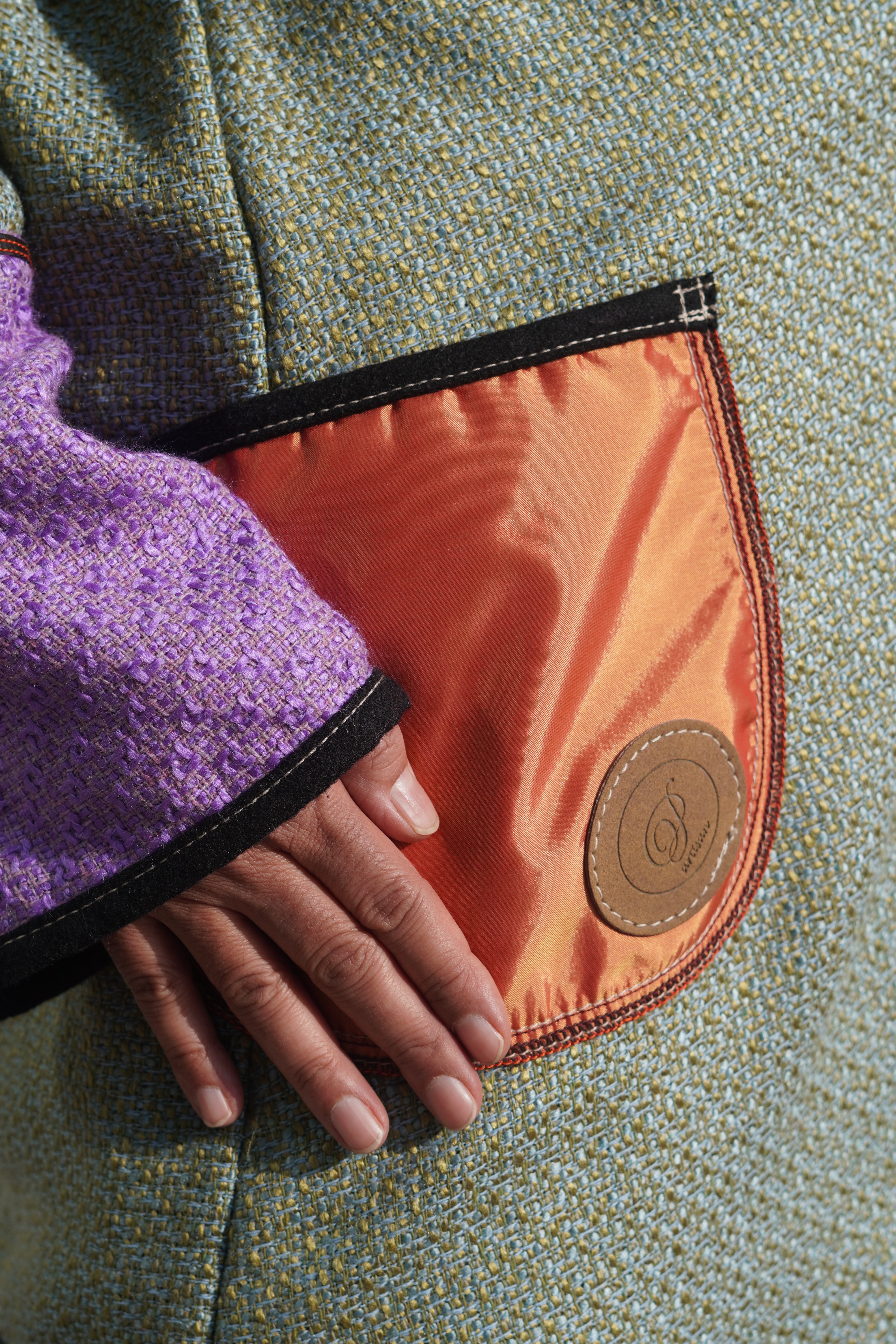 Tiffany Blue Felted Wool Colour-Block Coat by Pepin Designs #17