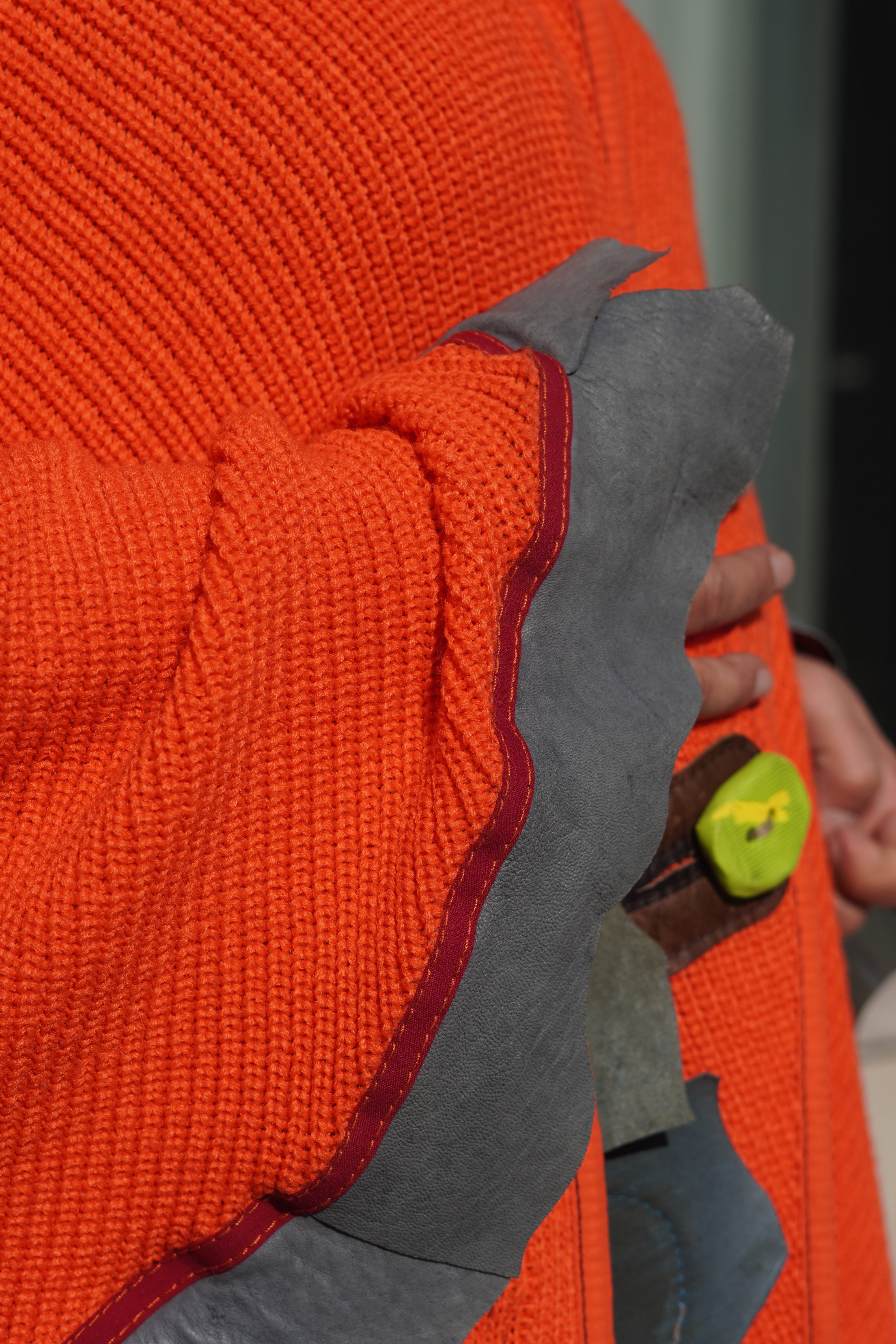 Bright Orange Knit Wool Cape by Pepin Designs #19