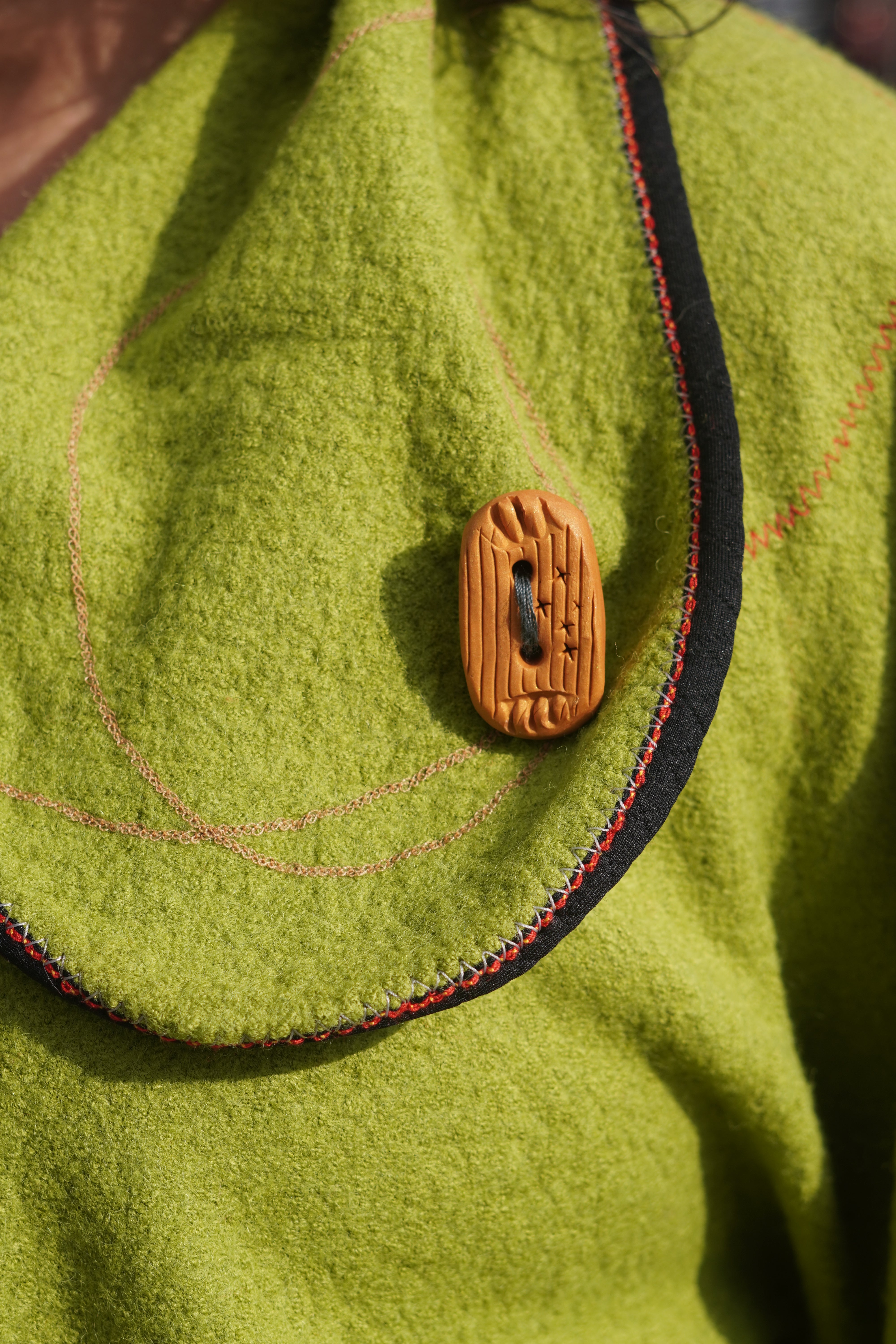 Multi-Colour Boiled Wool Coat with Performance Trim by Pepin Designs #21