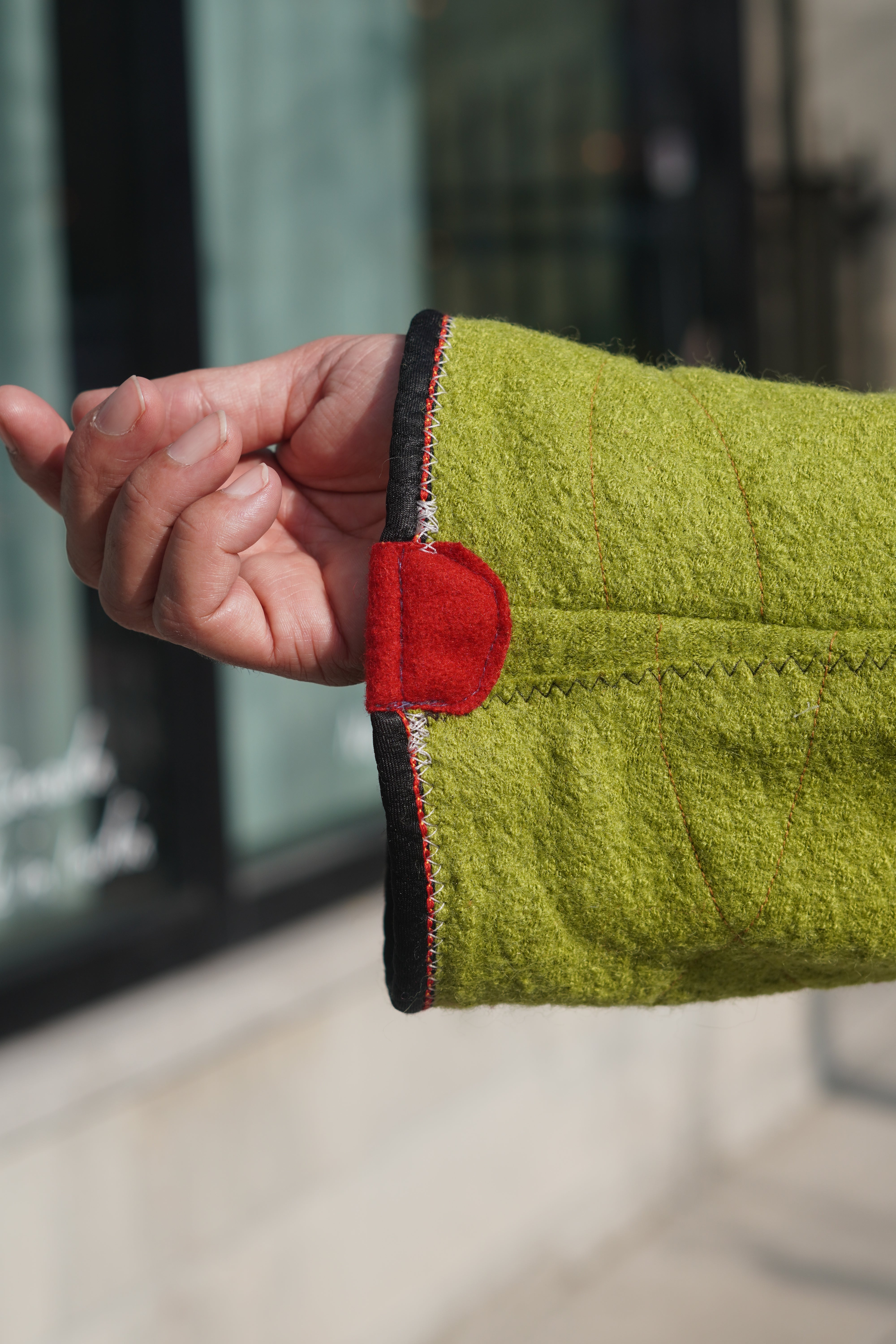 Multi-Colour Boiled Wool Coat with Performance Trim by Pepin Designs #21