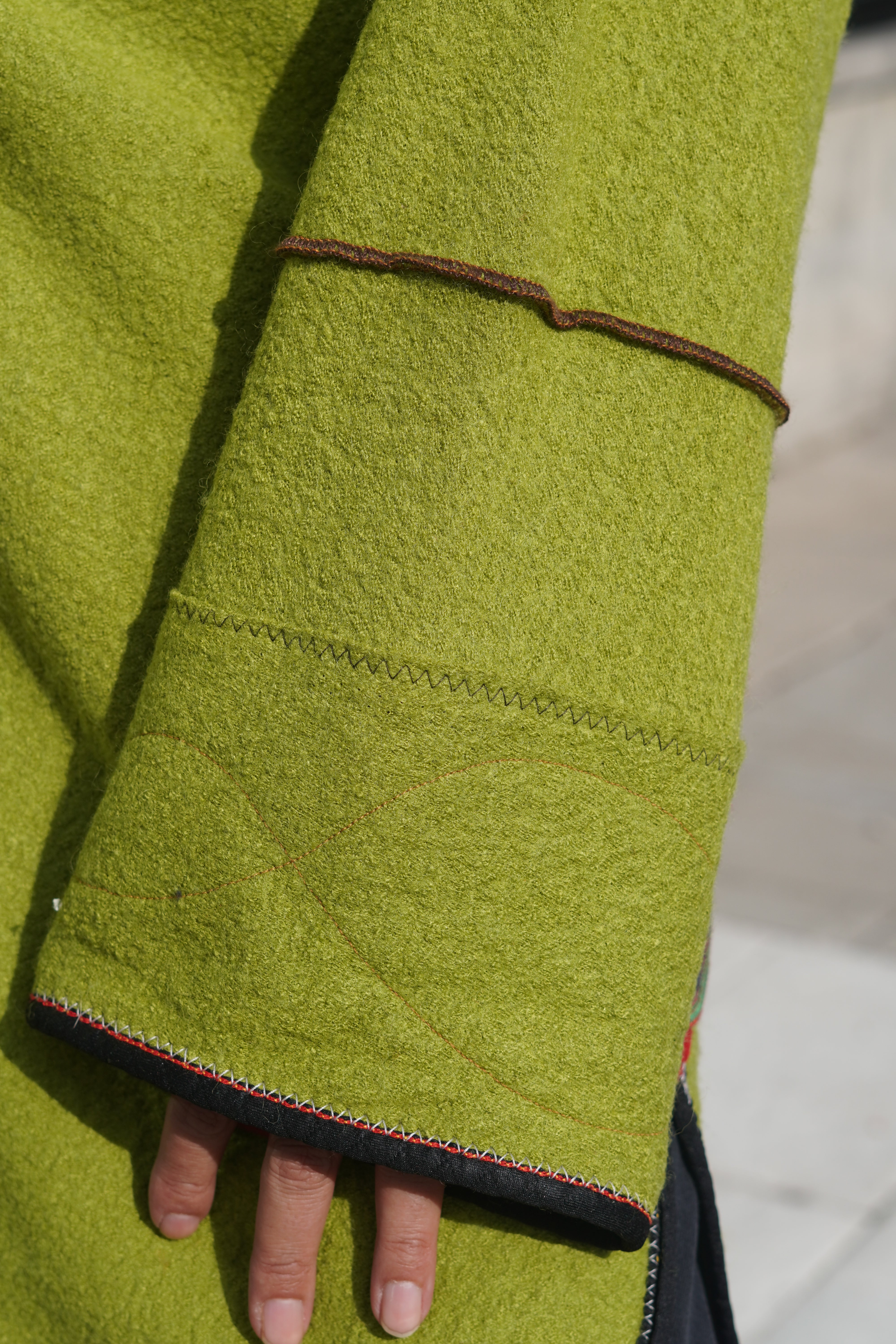 Multi-Colour Boiled Wool Coat with Performance Trim by Pepin Designs #21