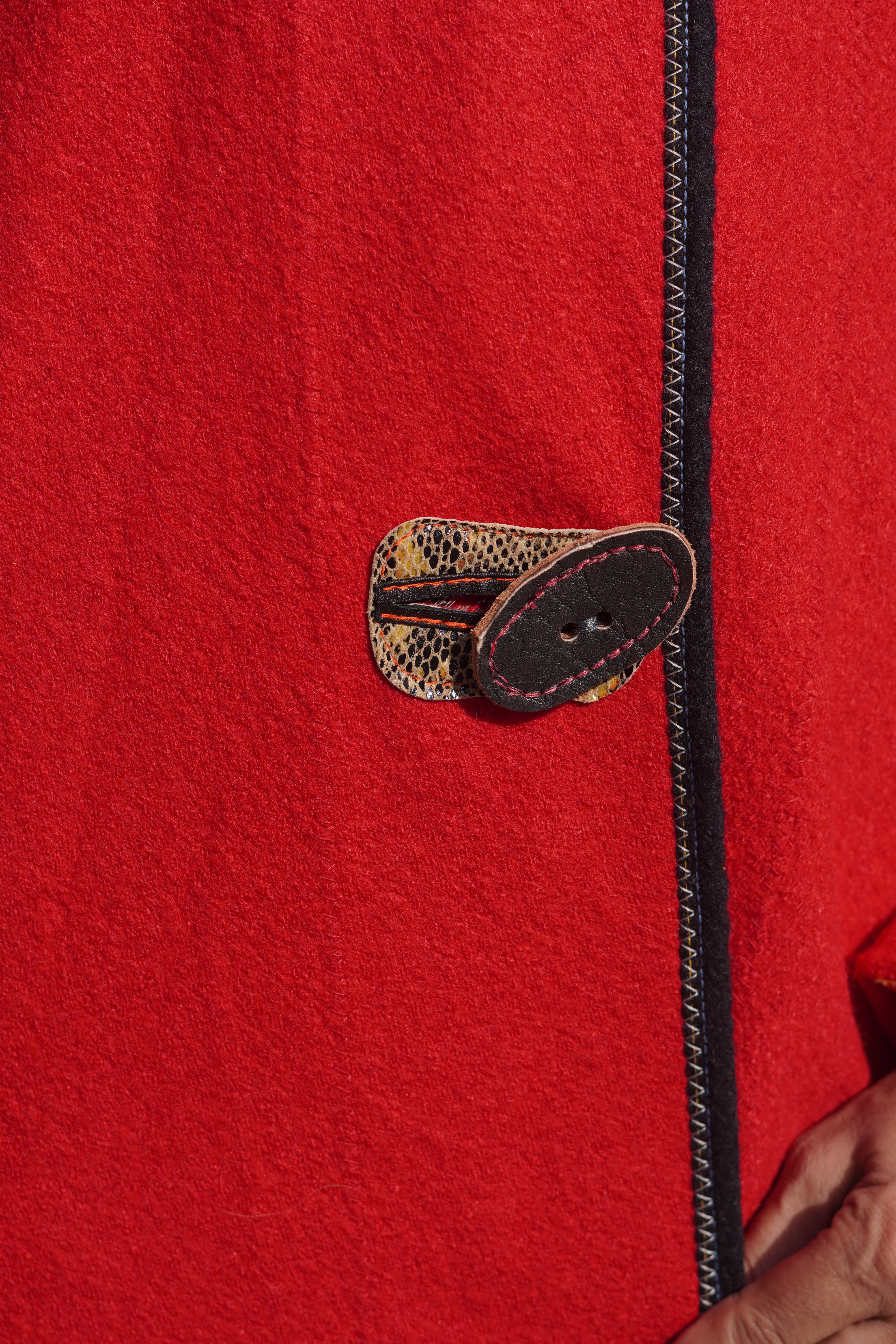 Rich Red Boiled Wool Coat by Pepin Designs #20