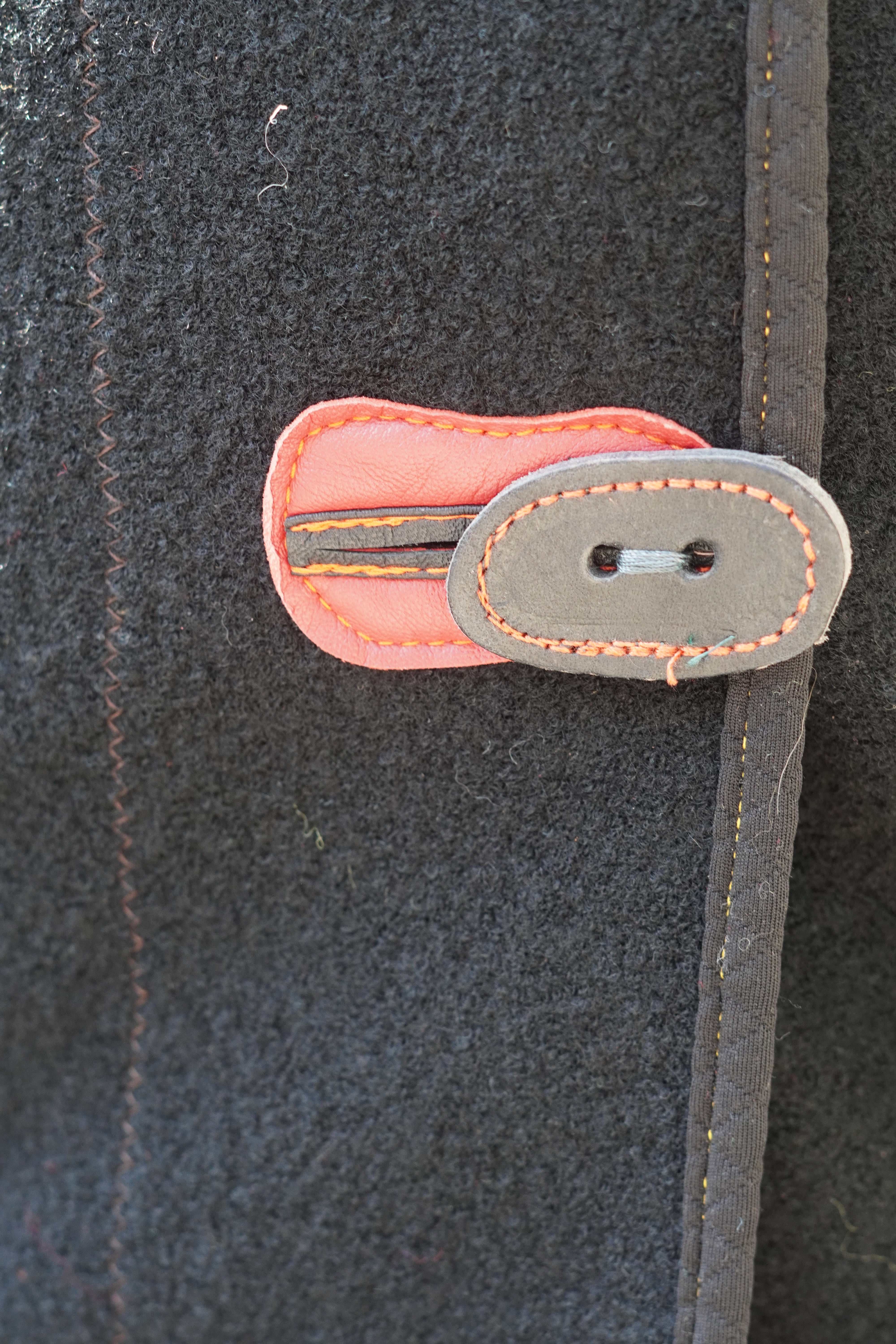 Black Boiled Wool Jacket with Blue Felt Pockets by Pepin Designs #22