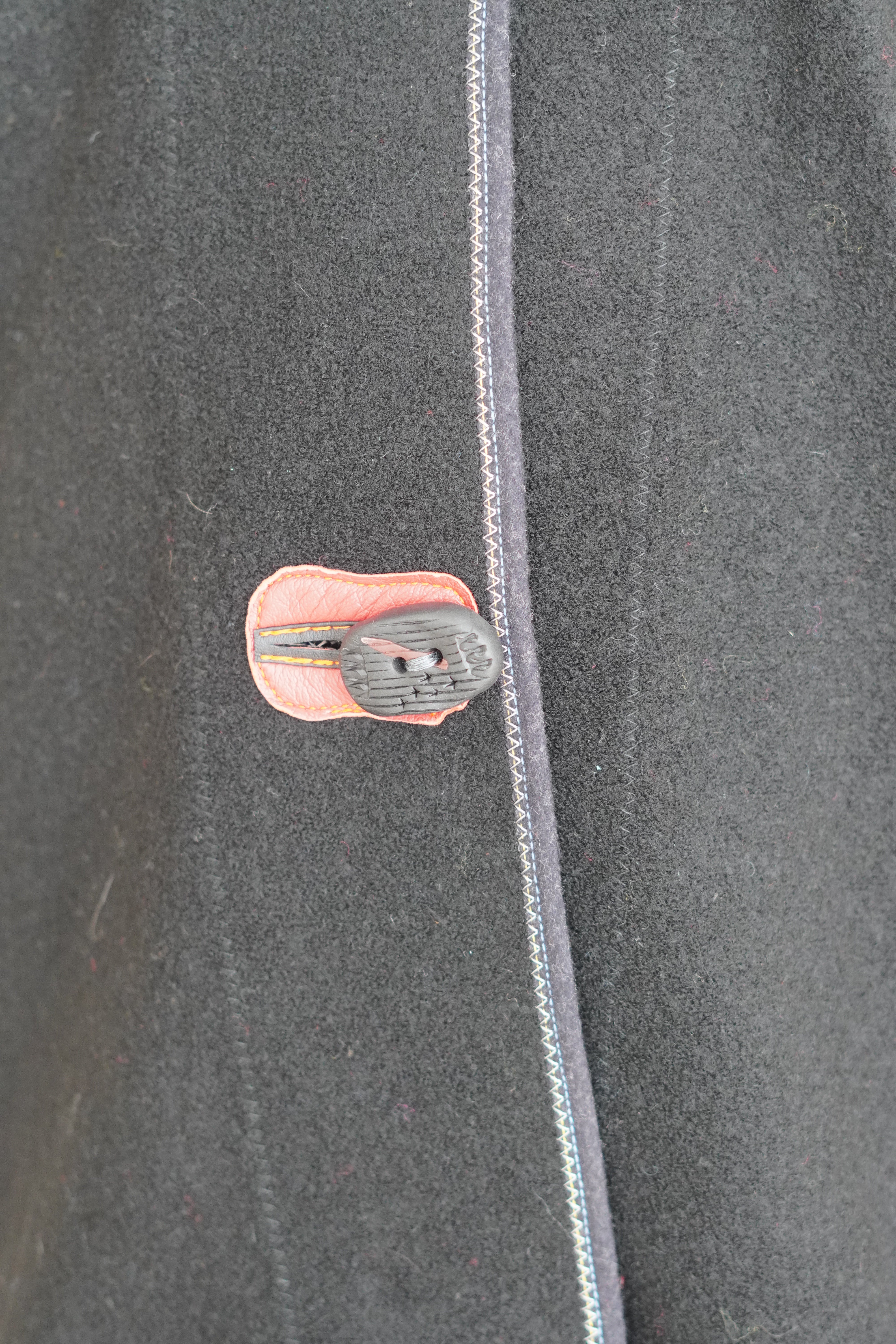 Black Boiled Wool Coat with Embroidered Details by Pepin Designs #23