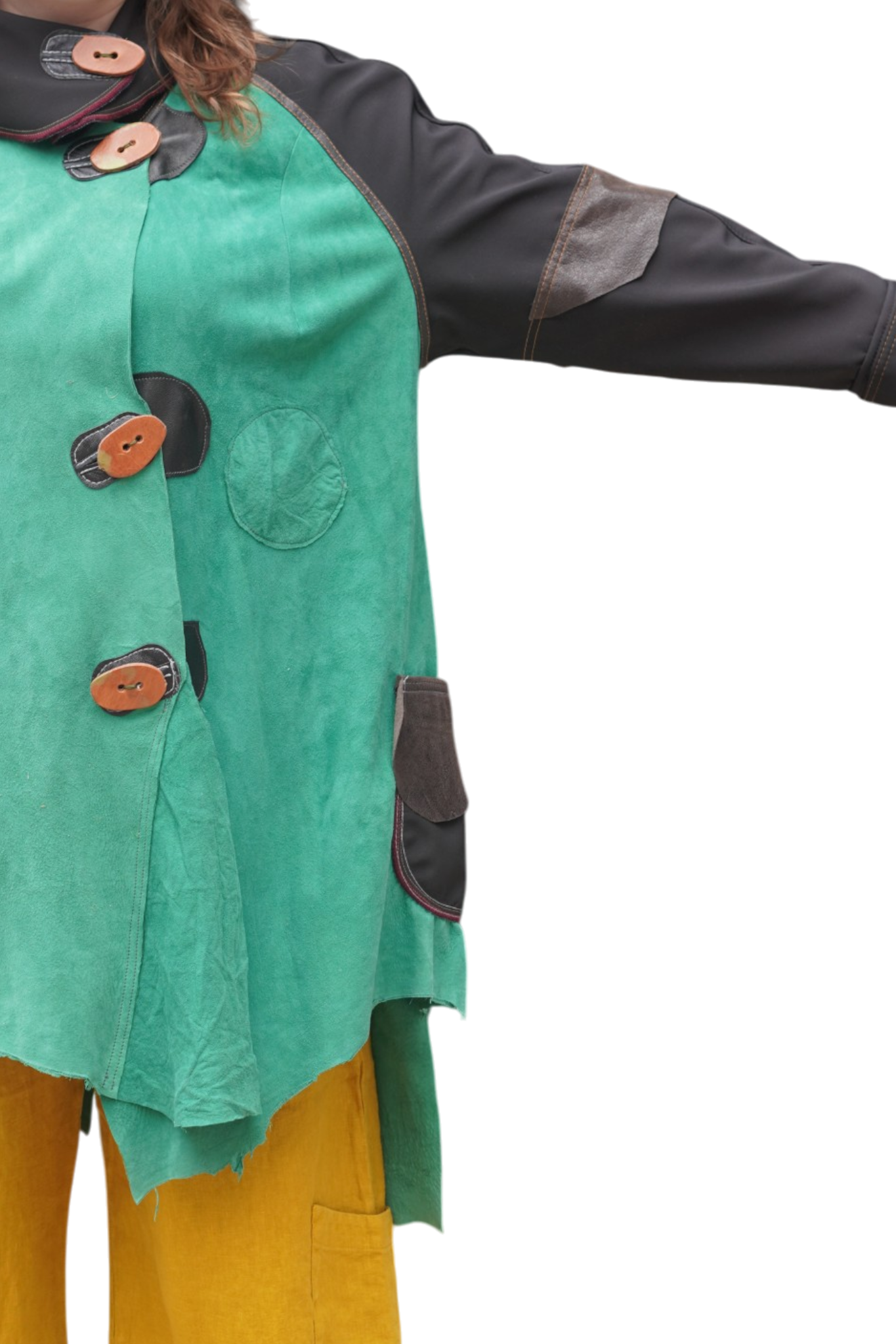Leaf Green Lamb Suede Jacket by Pepin Designs #31