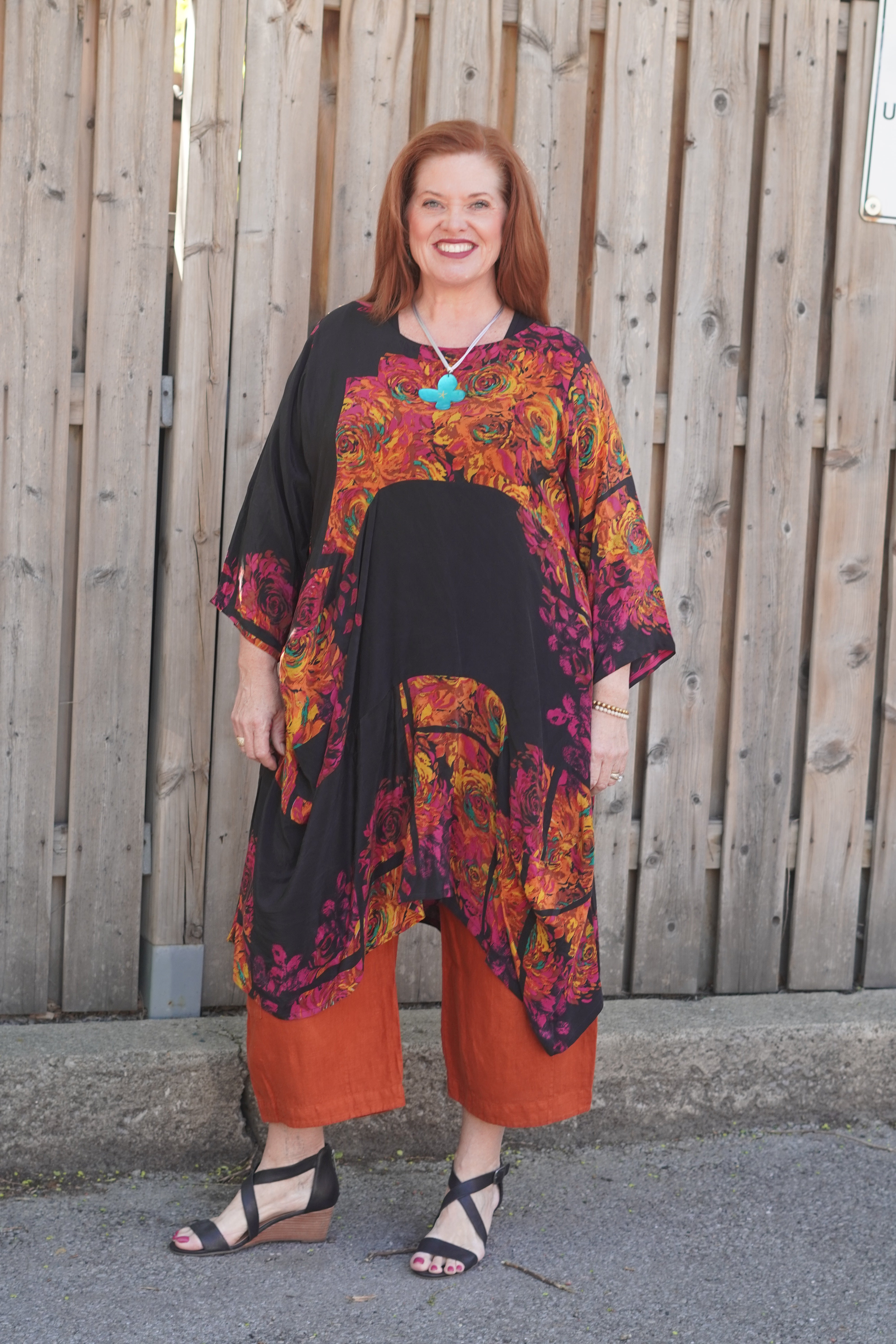 PRC8901 Avatar Pure Silk Sculptural Long Tunic Dress