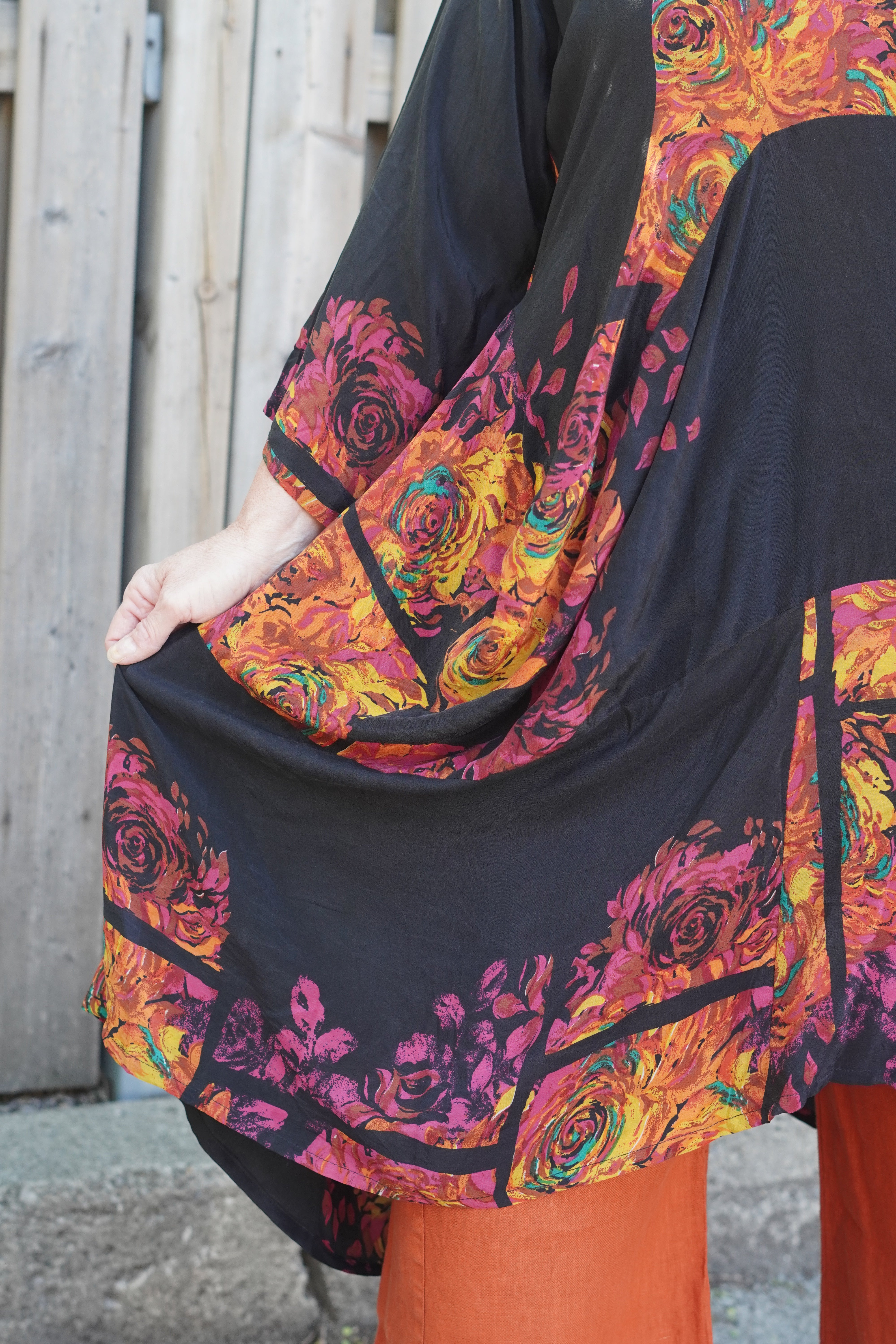 PRC8901 Avatar Pure Silk Sculptural Long Tunic Dress