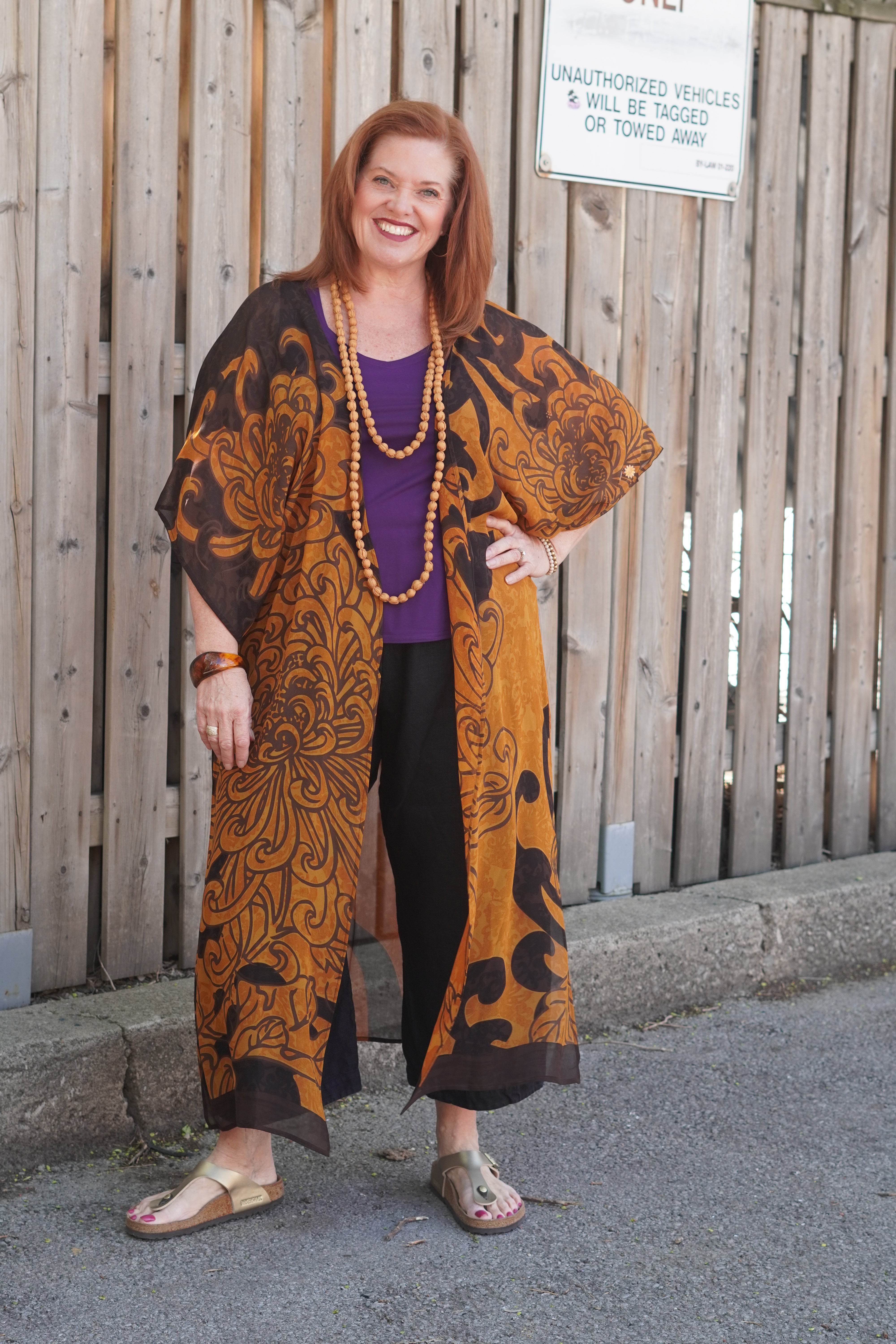 PRG9048 Sheer Wabi Sabi Pure Silk Kimono Sleeved Duster with Belt